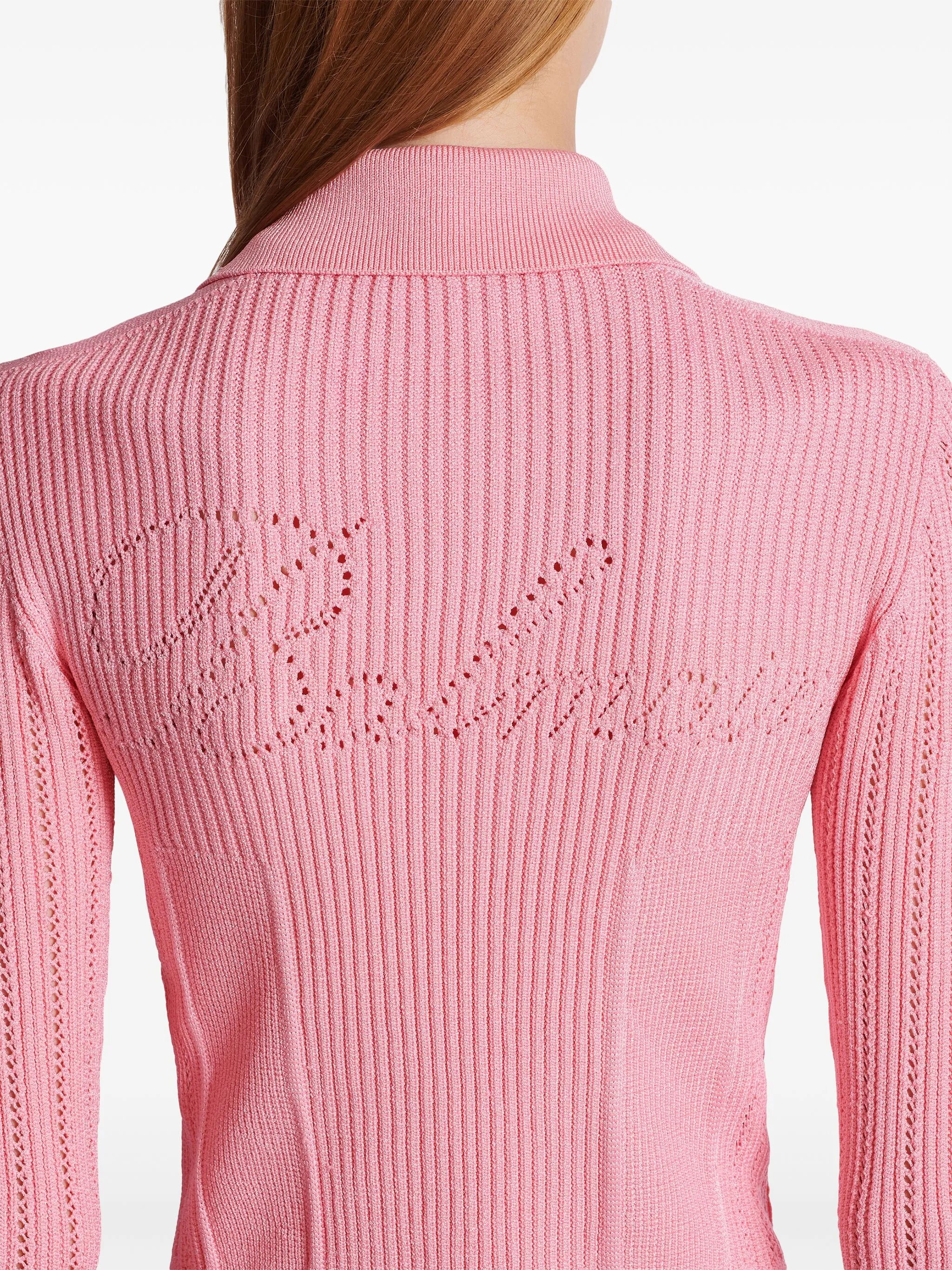 logo-embroidered knit cardigan