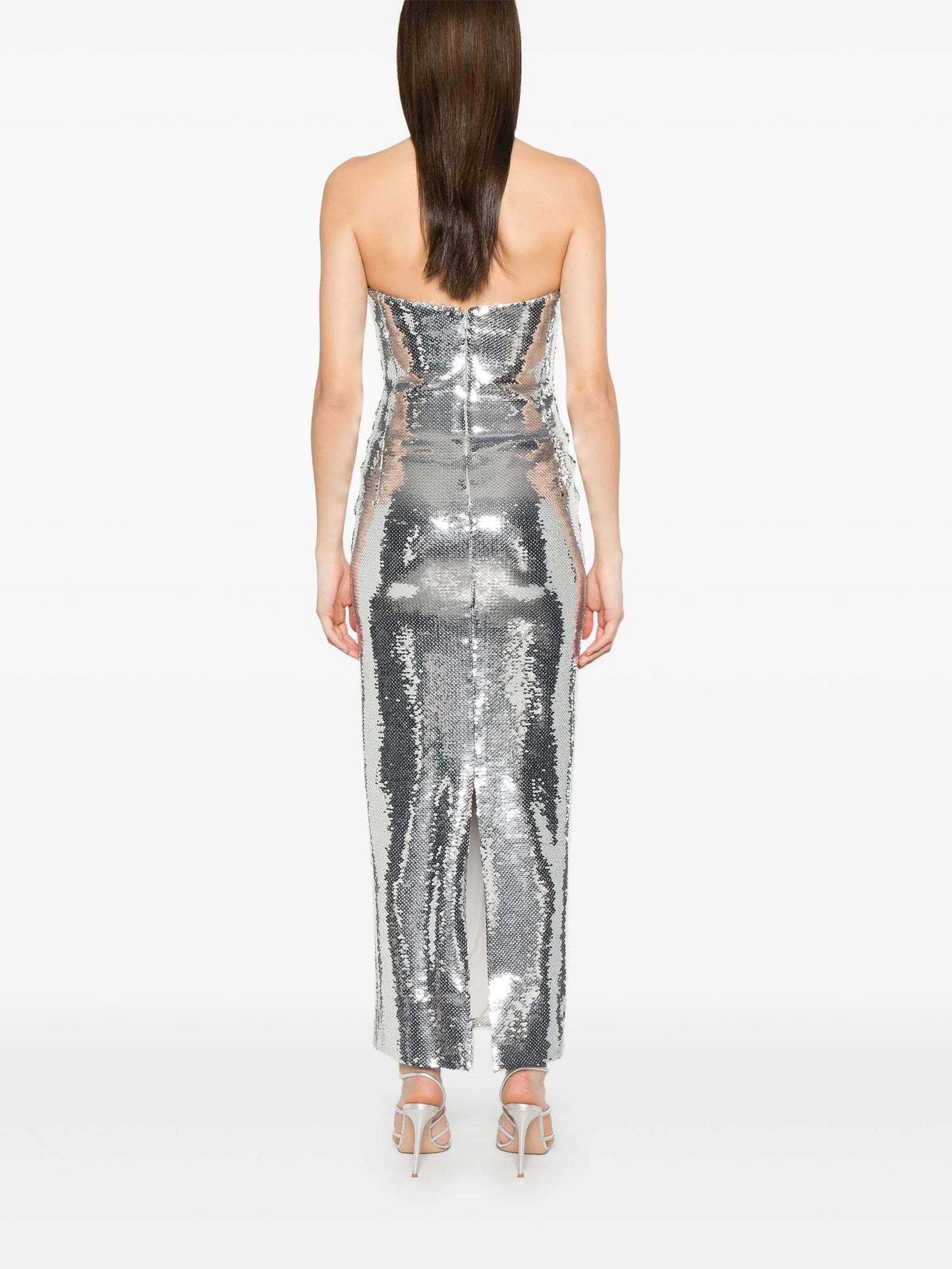 sequinned bustier midi dress