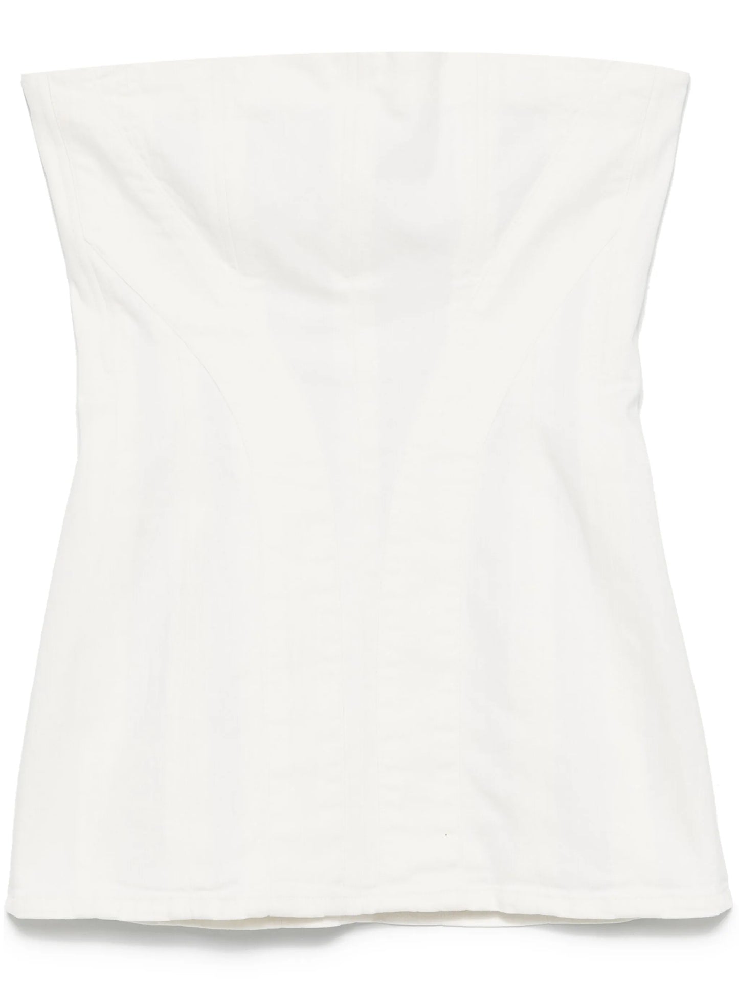strapless denim mini dress