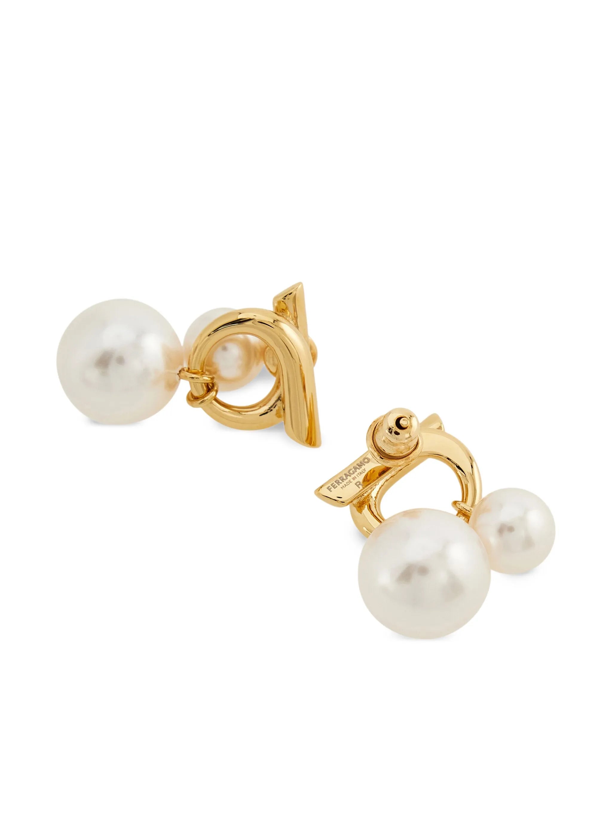 double pearl earrings