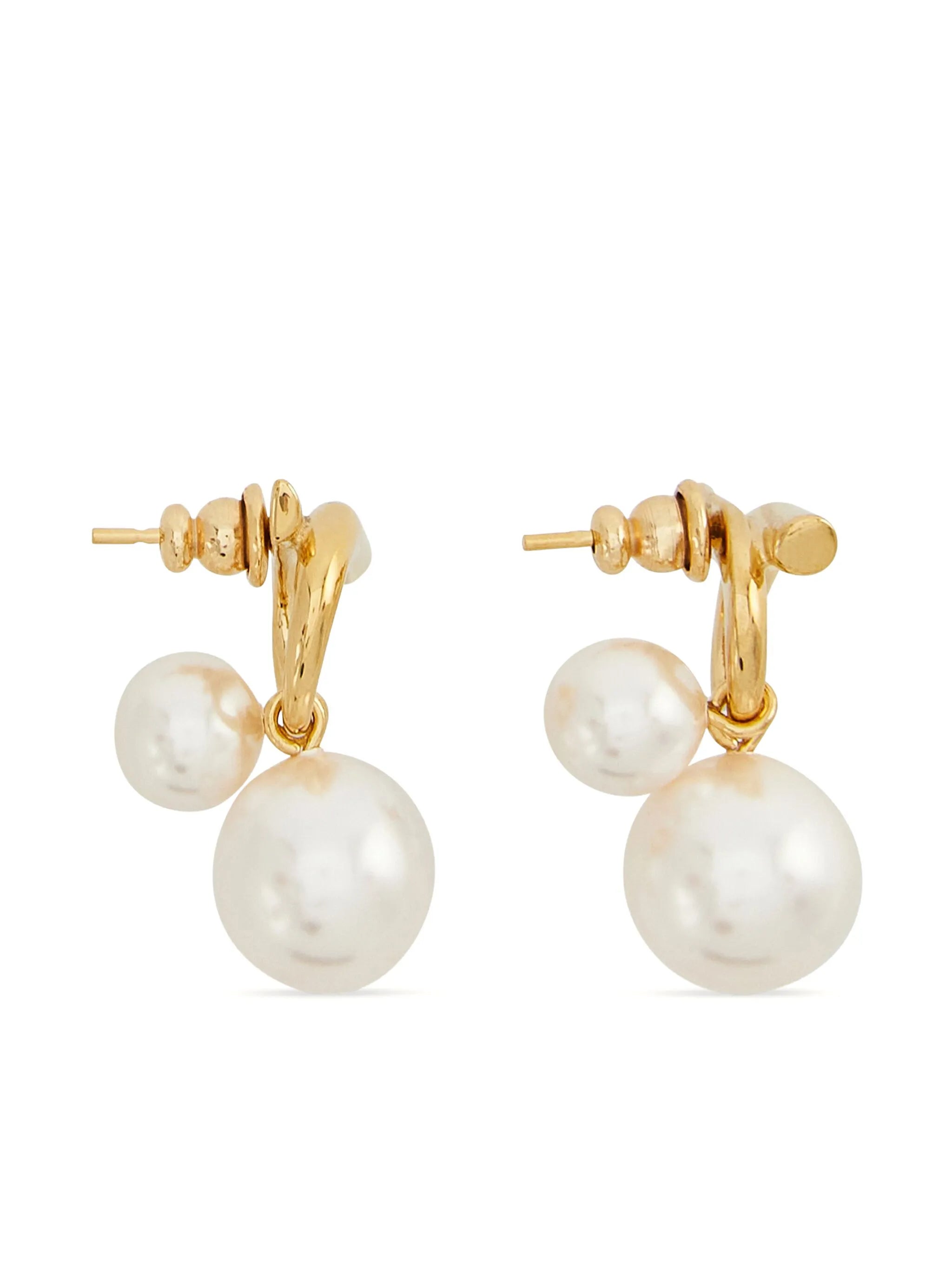 double pearl earrings