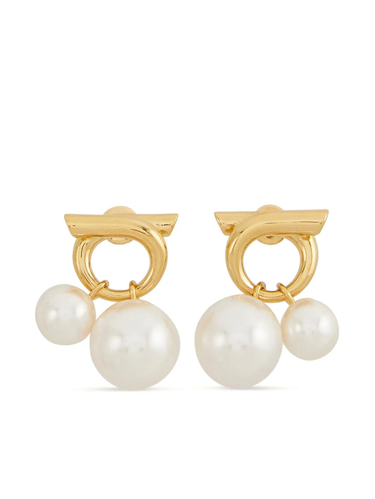double pearl earrings