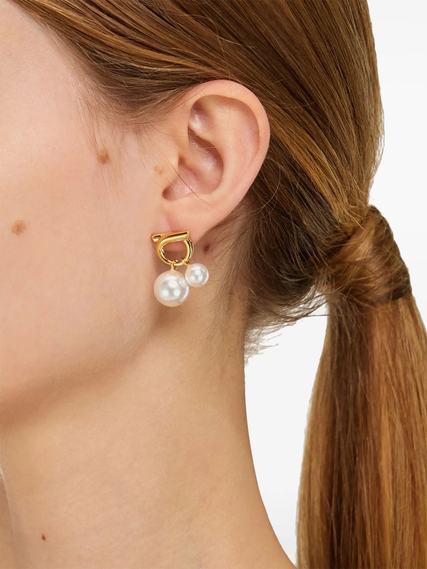 double pearl earrings