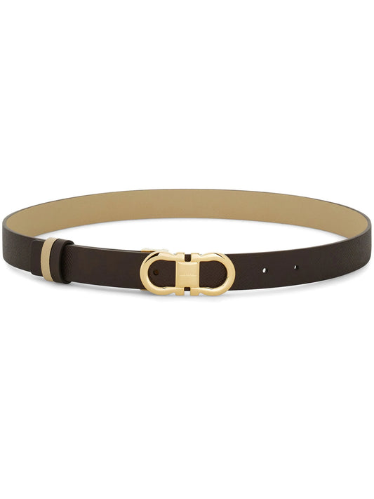Gancini hammered-leather belt