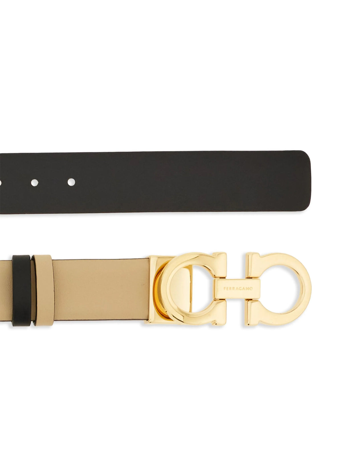 adjustable and reversible Gancini belt