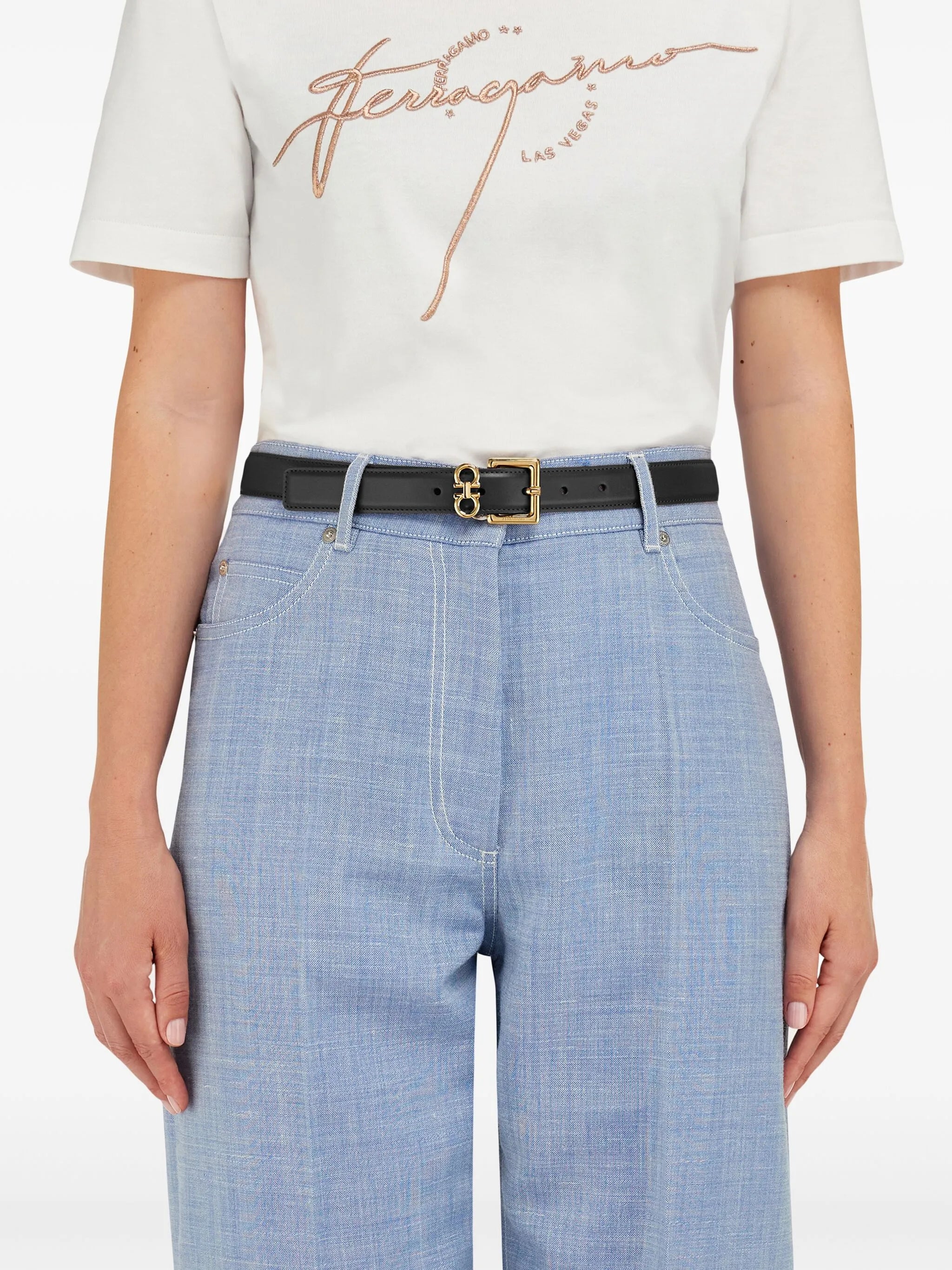 double Gancini fixed belt