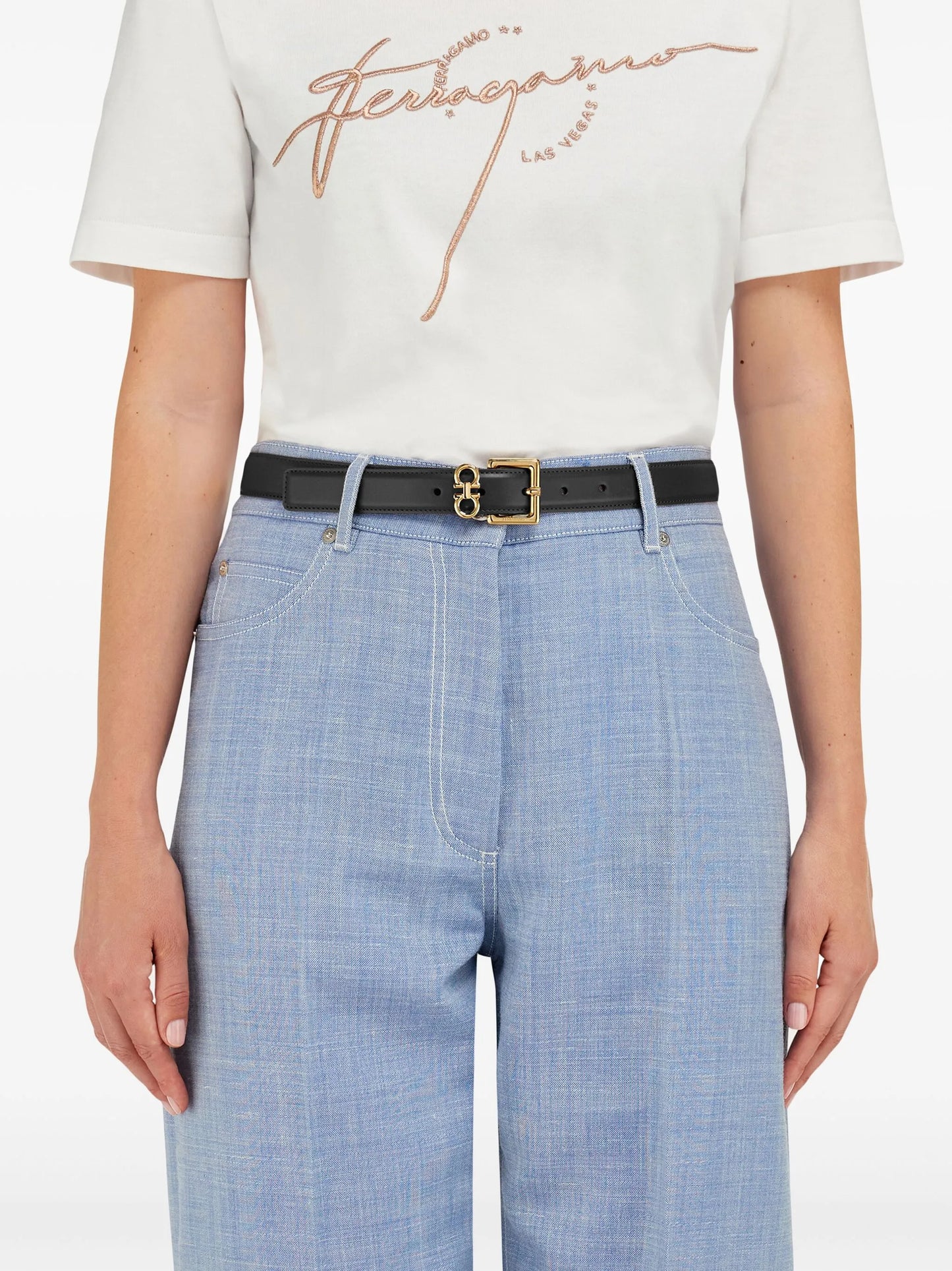 double Gancini fixed belt