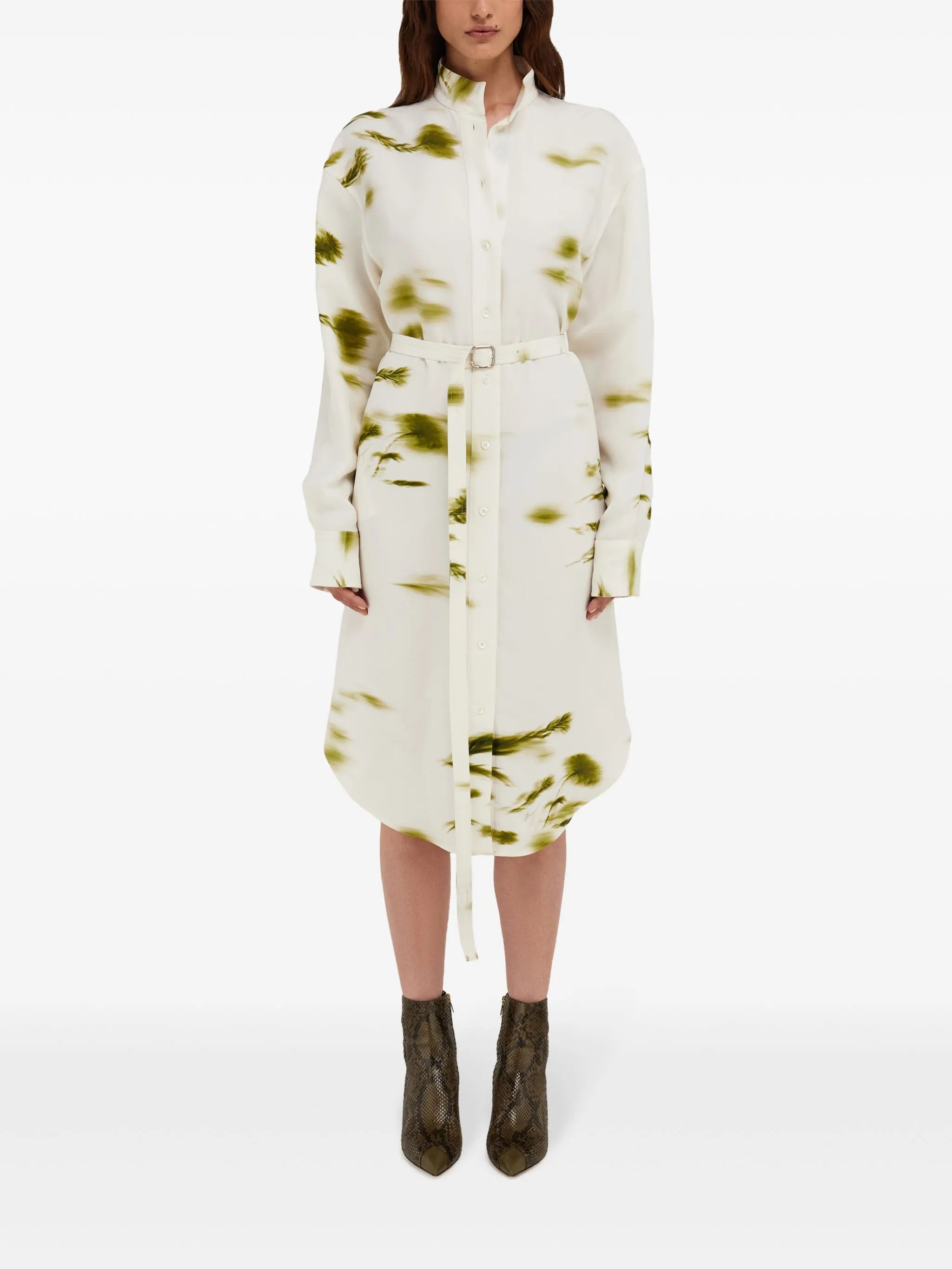 Blossom print shirt dress