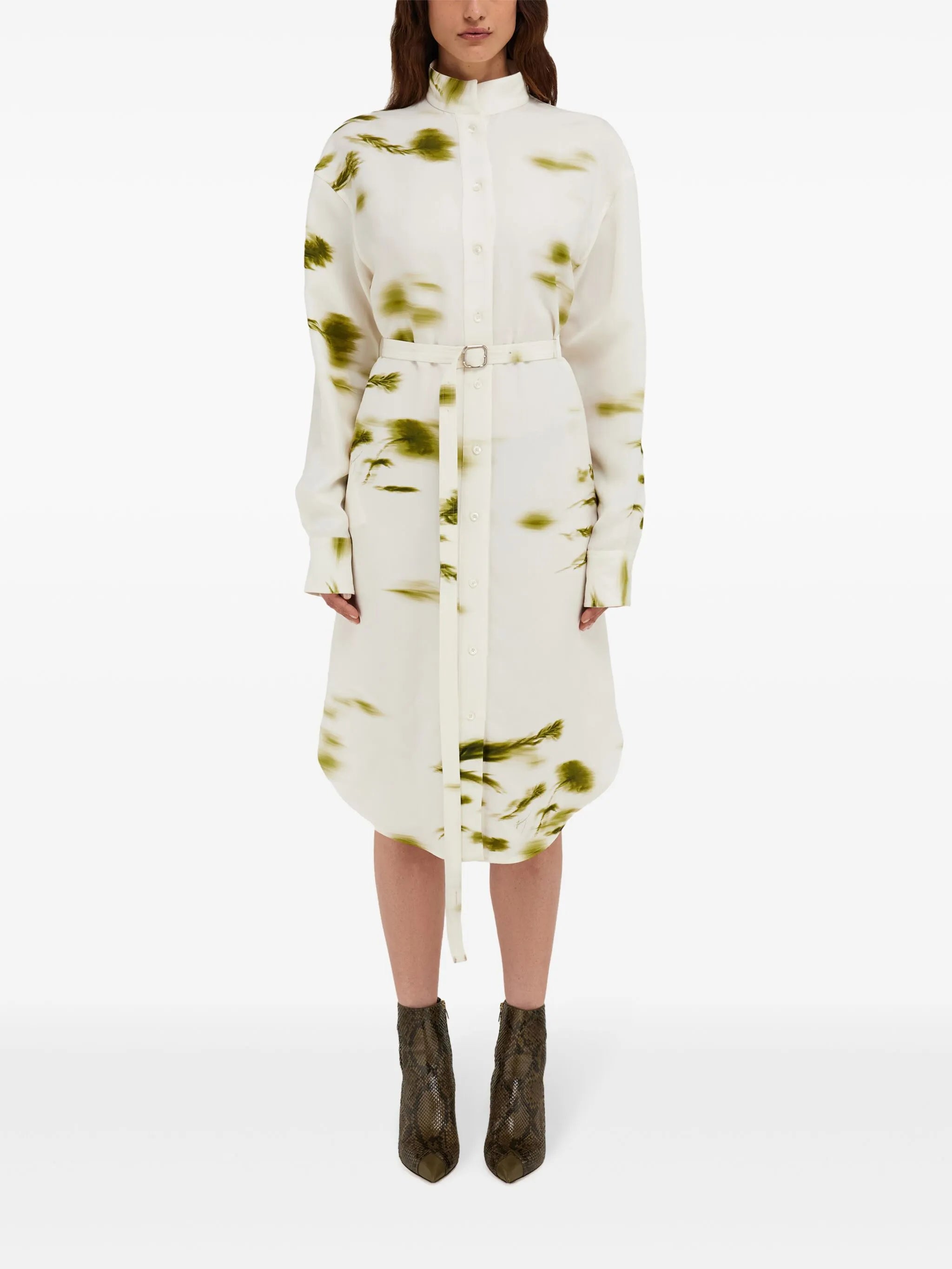 Blossom print shirt dress