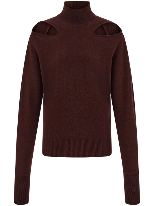 mock-neck cut-out jumper