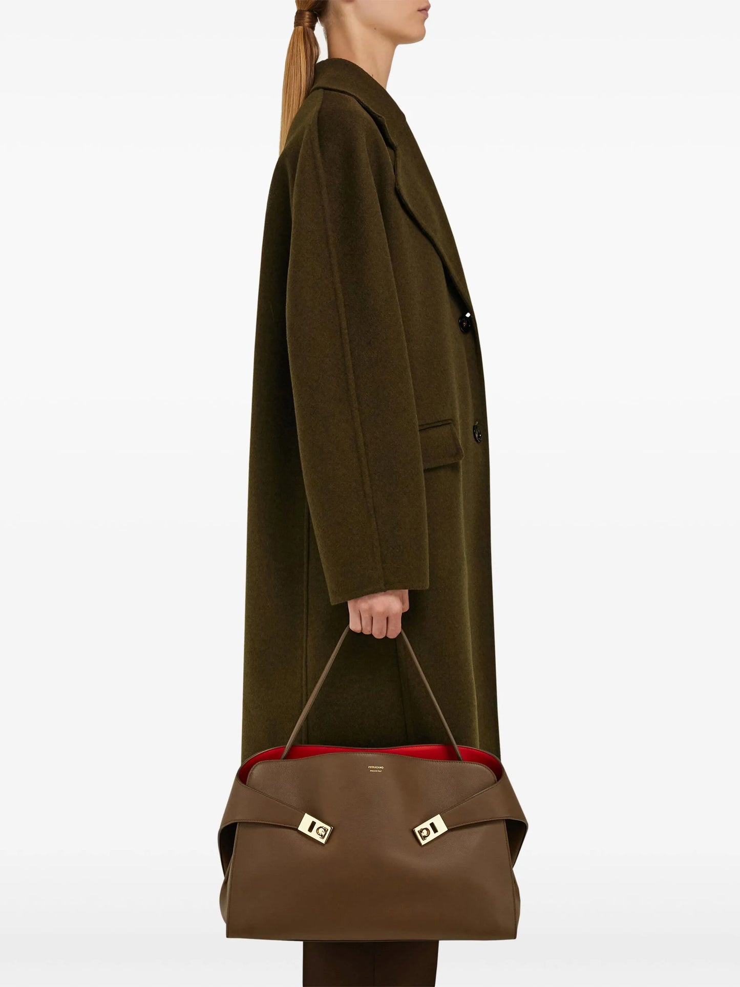 Hug soft bicolor shoulder bag L