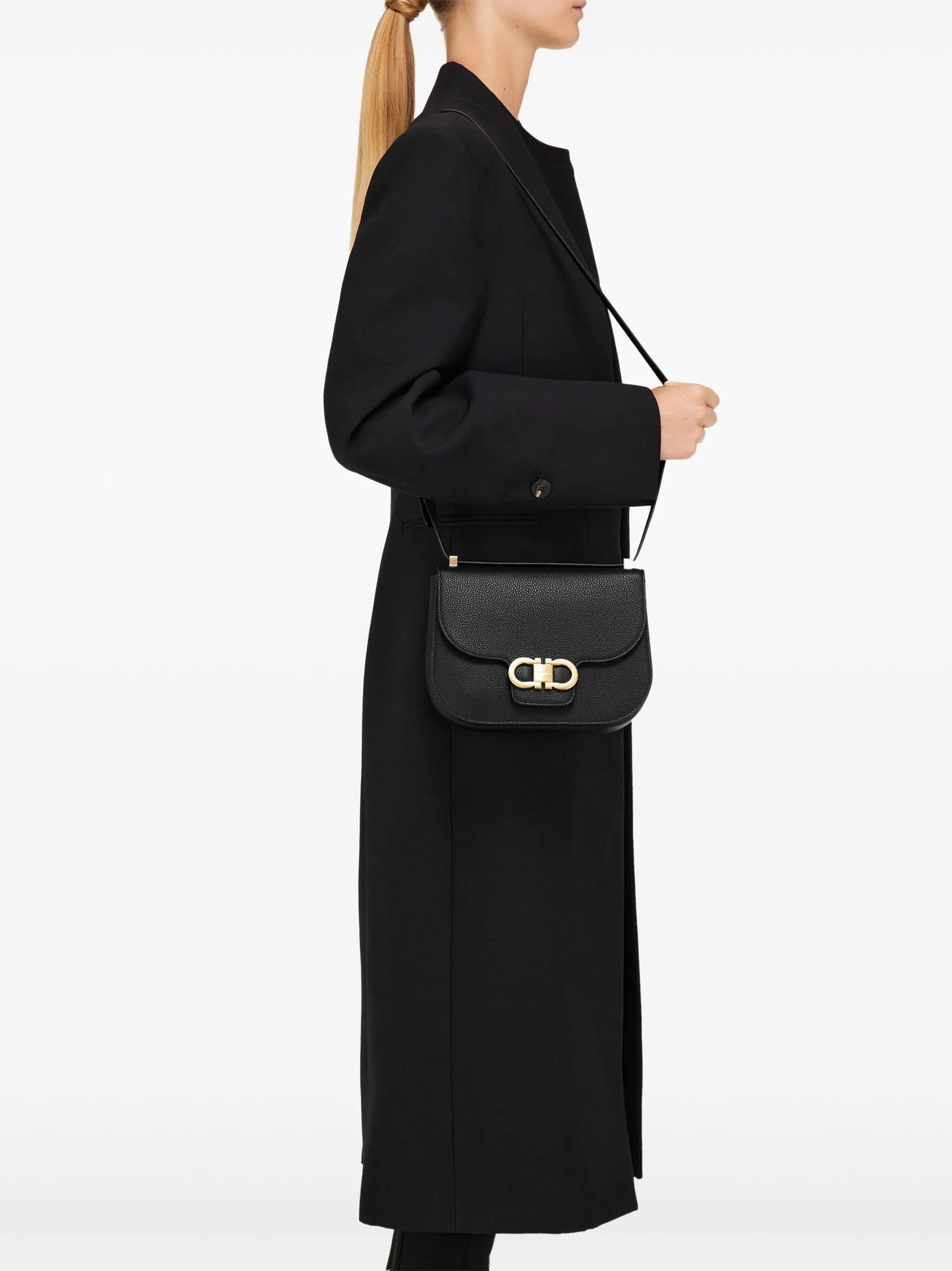 Double Gancini North-South shoulder bag