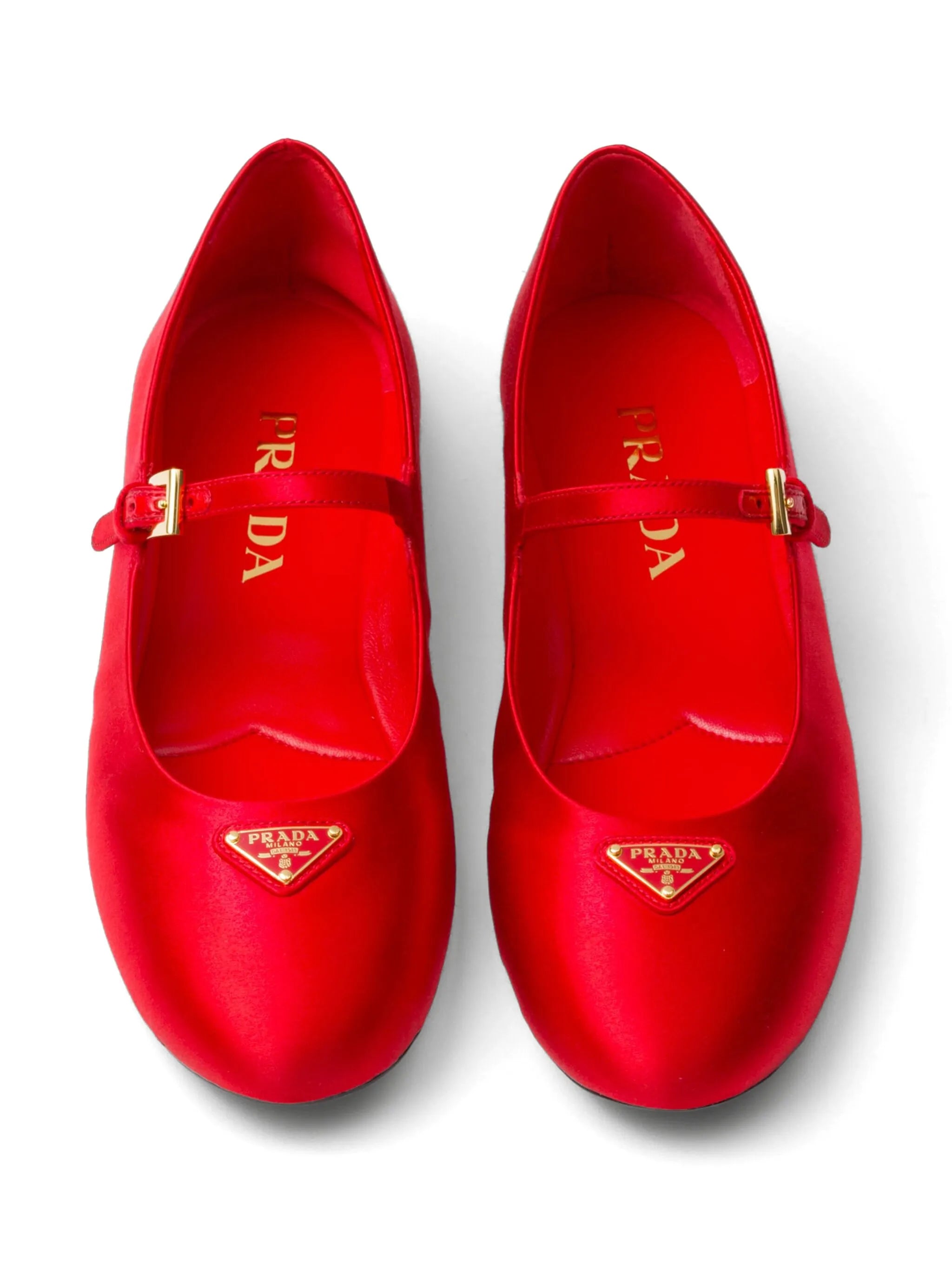 satin-finish ballerina shoes