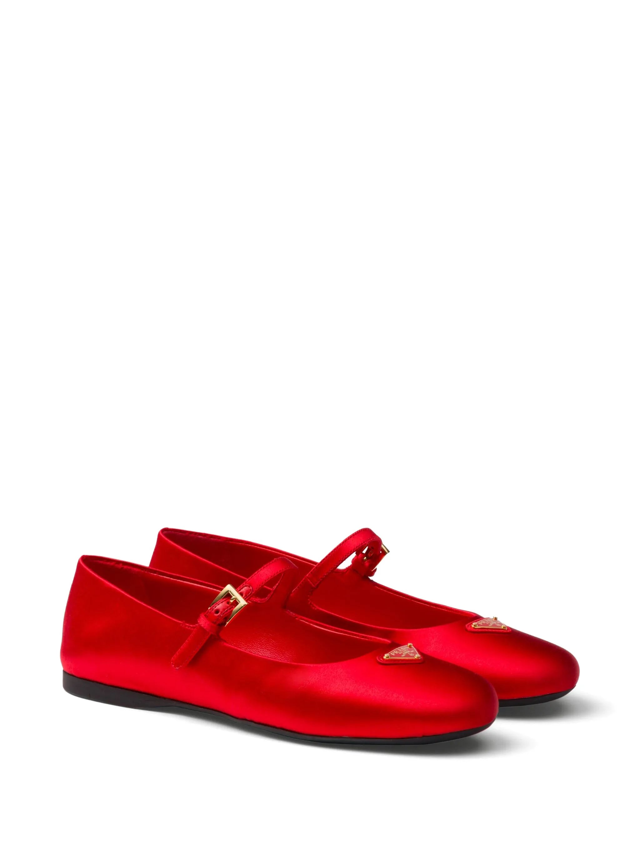 satin-finish ballerina shoes