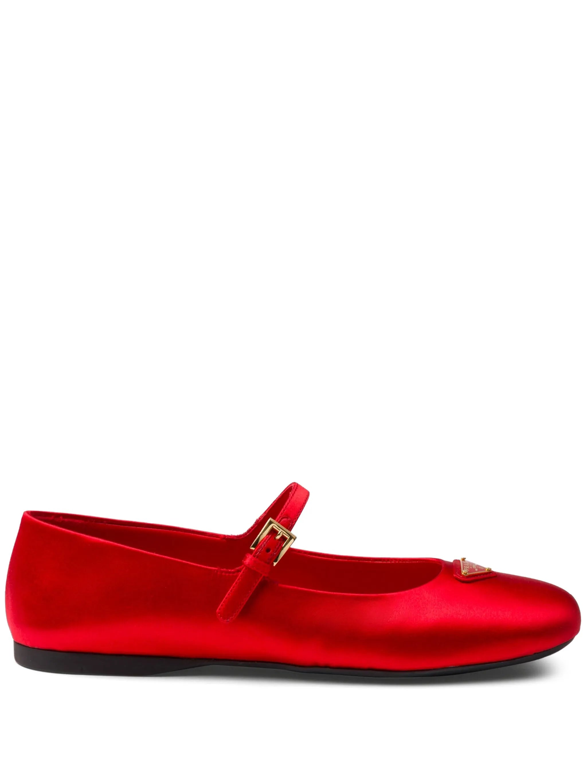 satin-finish ballerina shoes