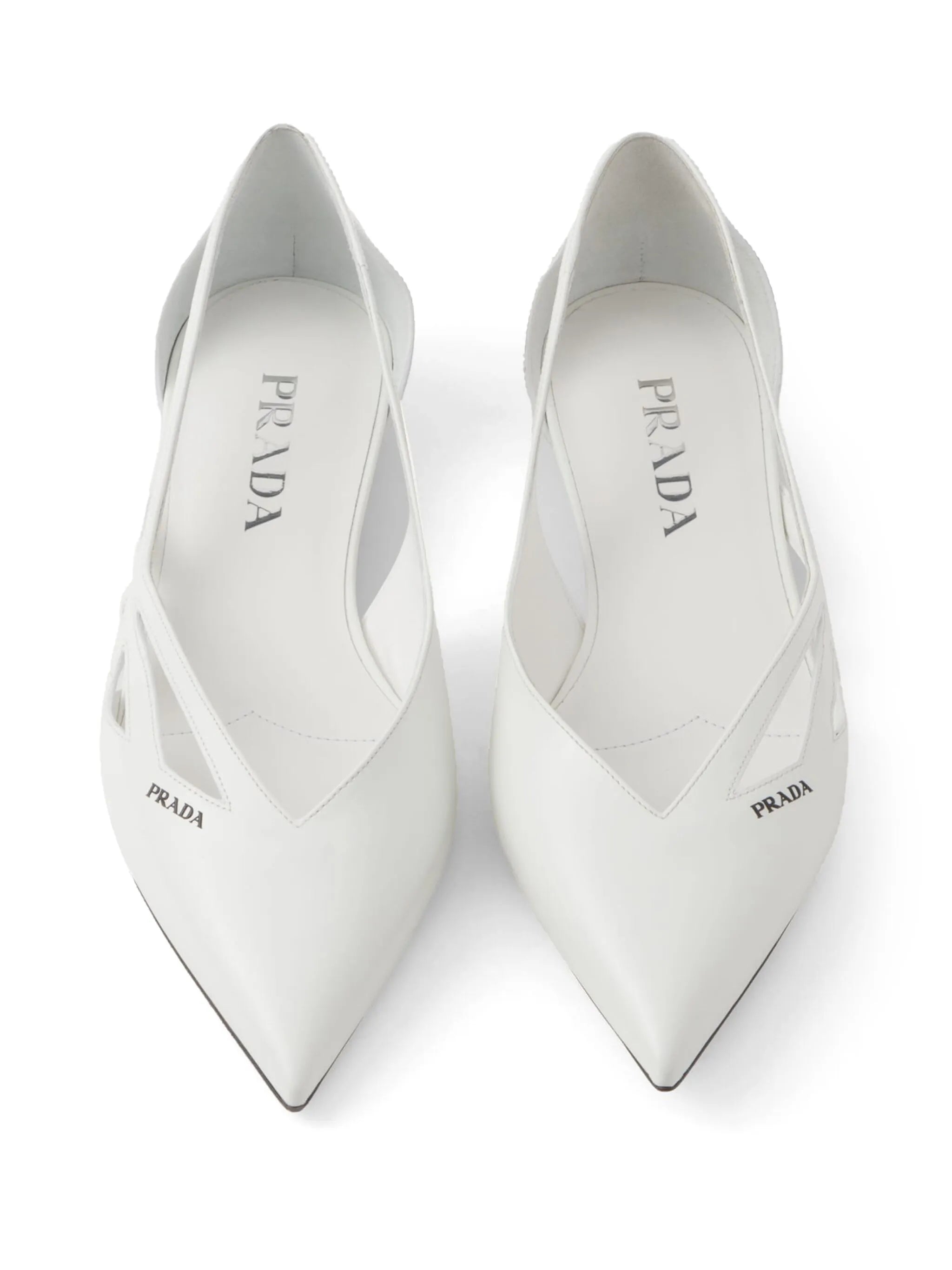leather cut-out ballerina shoes