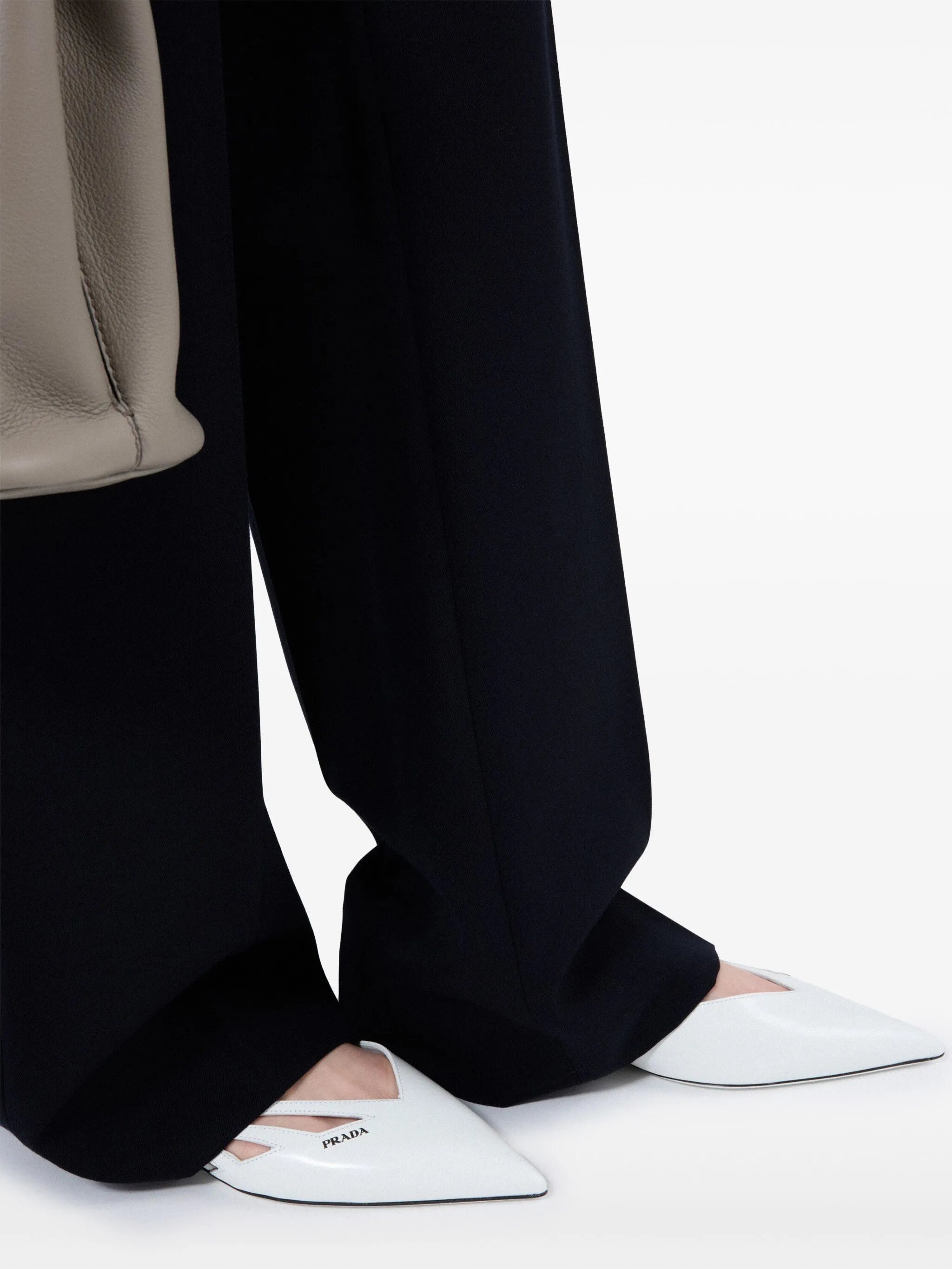 leather cut-out ballerina shoes