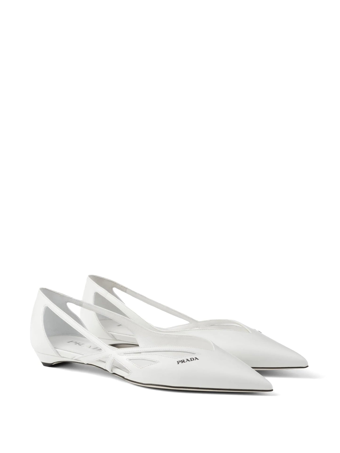 leather cut-out ballerina shoes