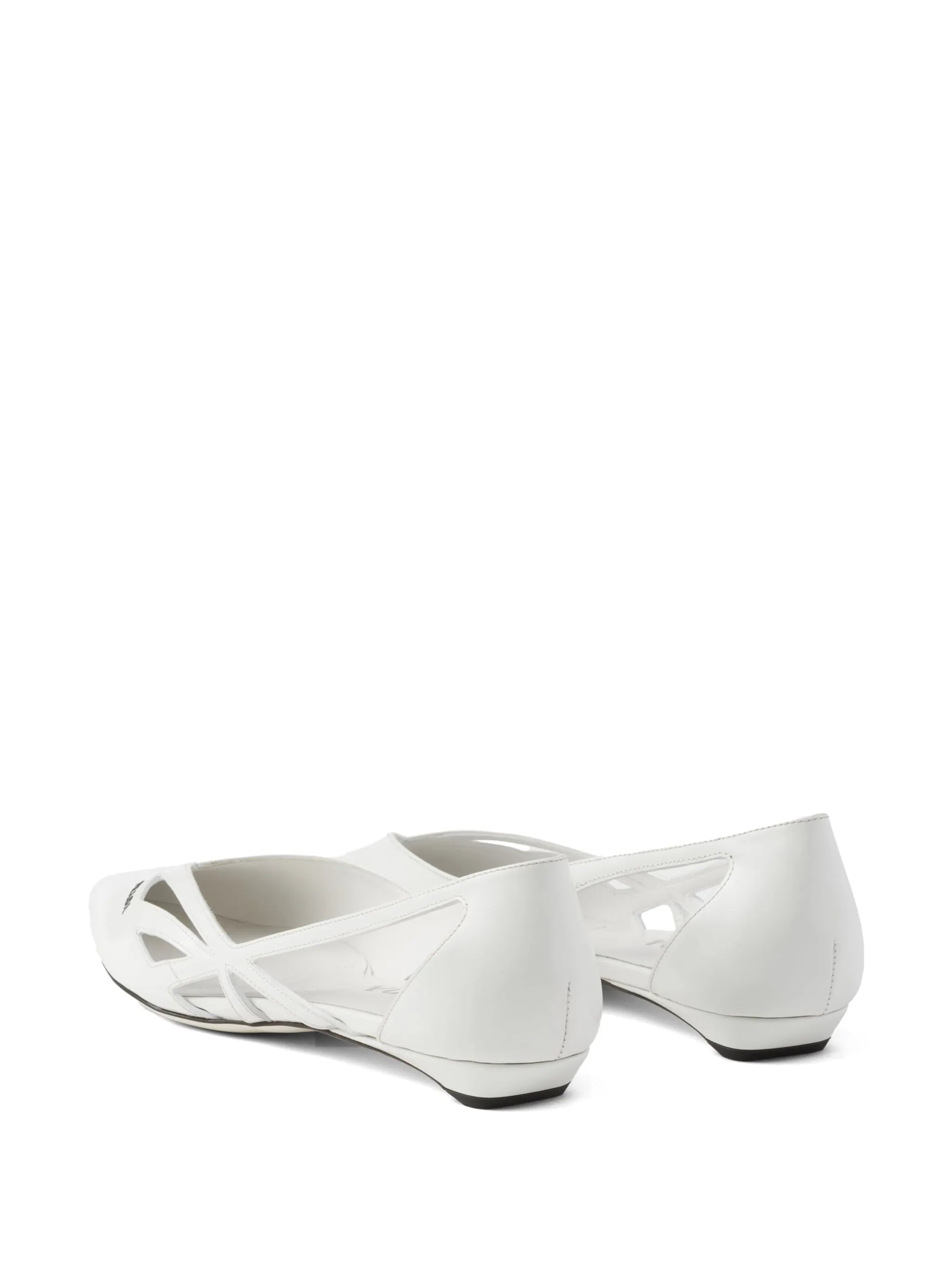 leather cut-out ballerina shoes