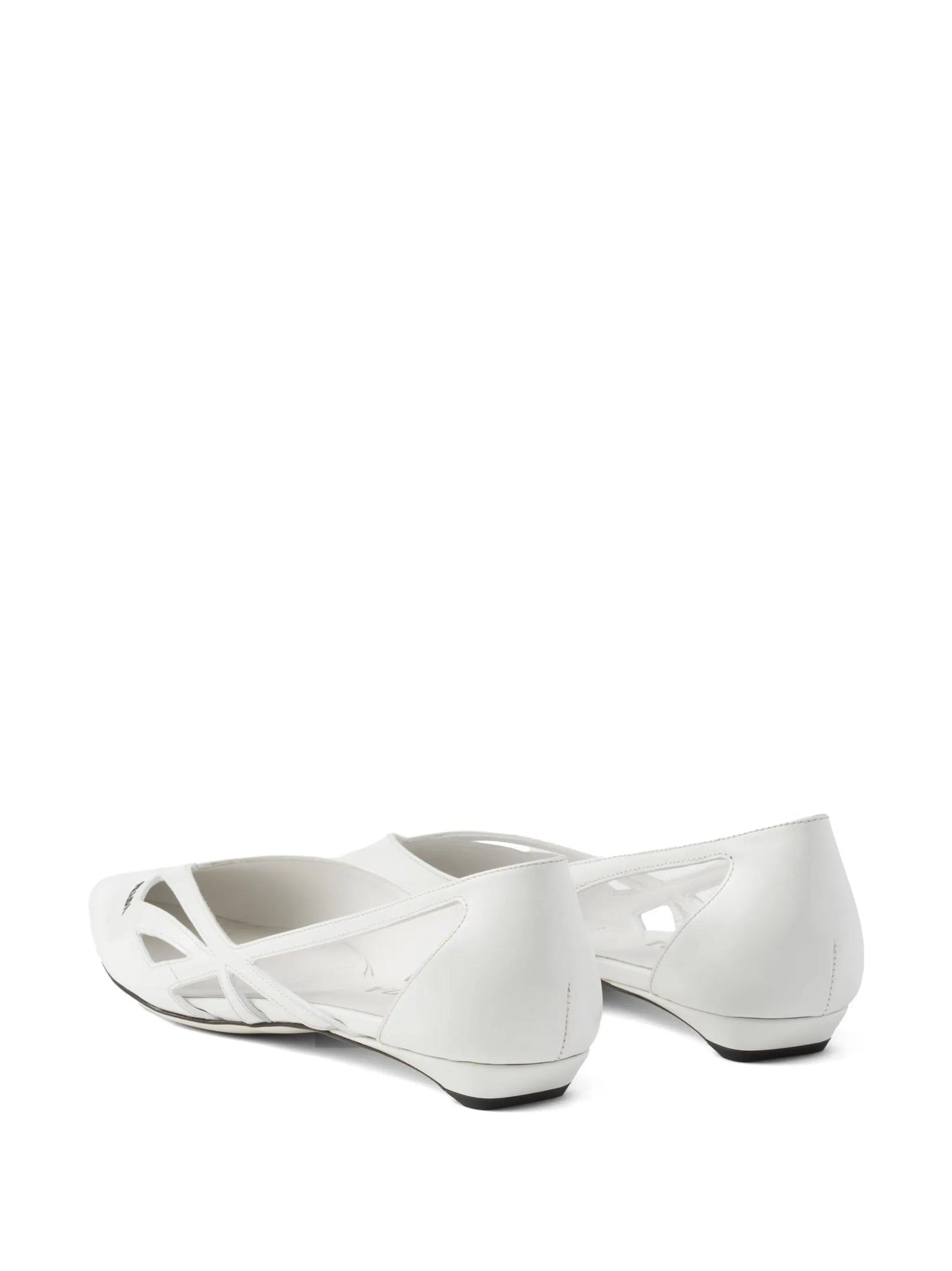 leather cut-out ballerina shoes