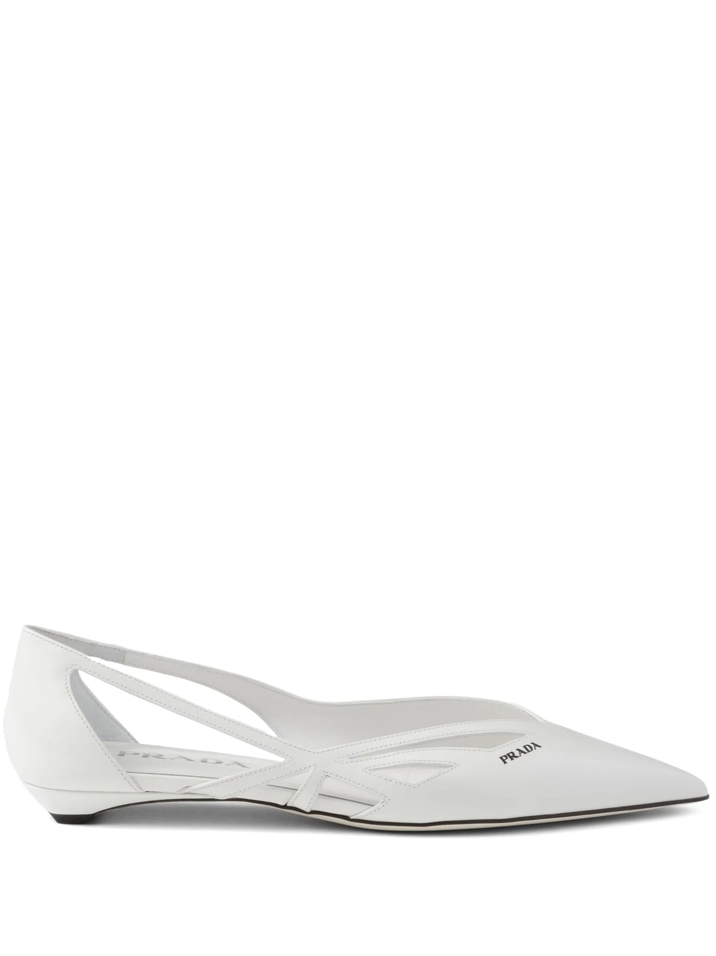 leather cut-out ballerina shoes