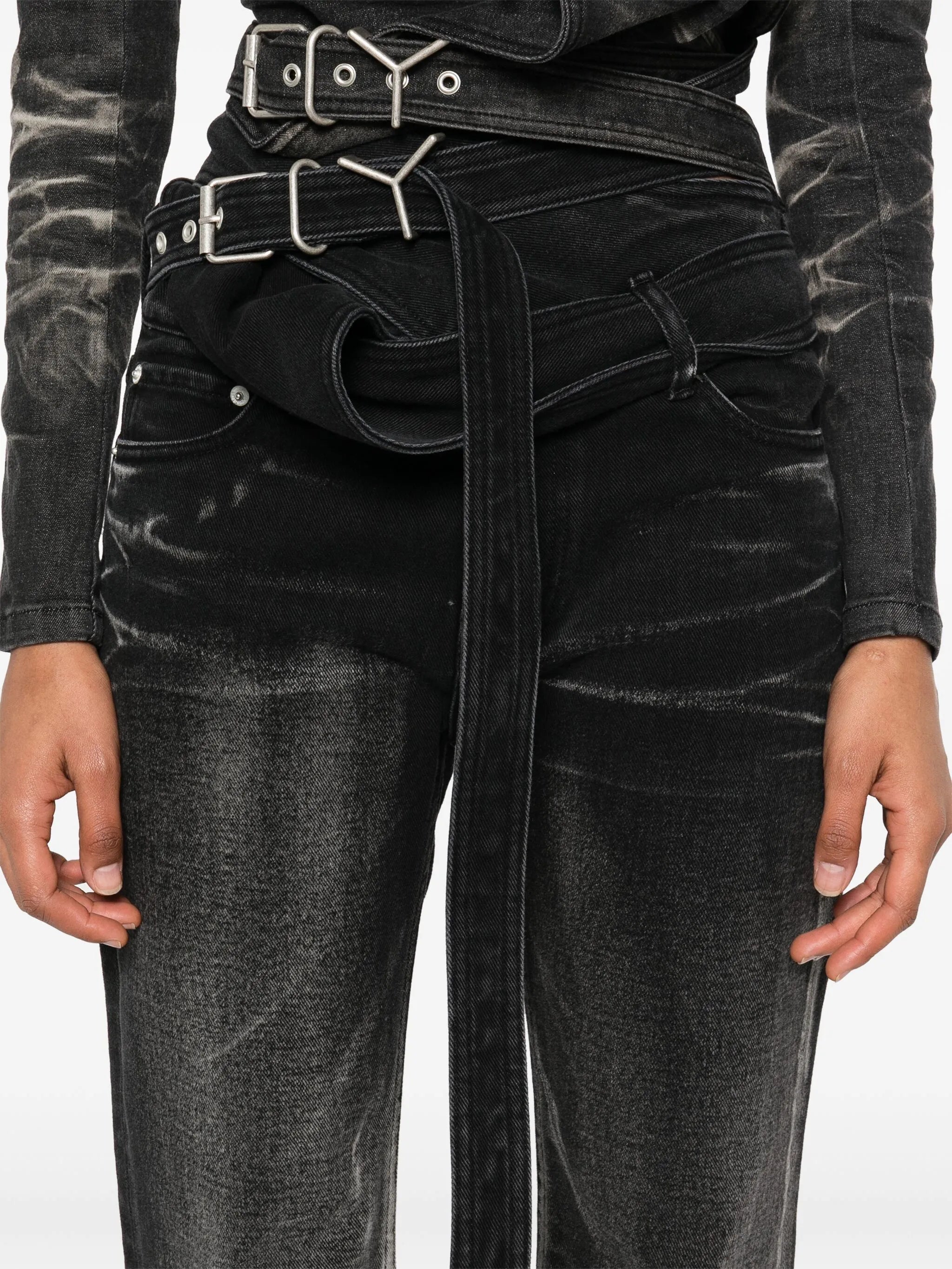 wrap belt jeans