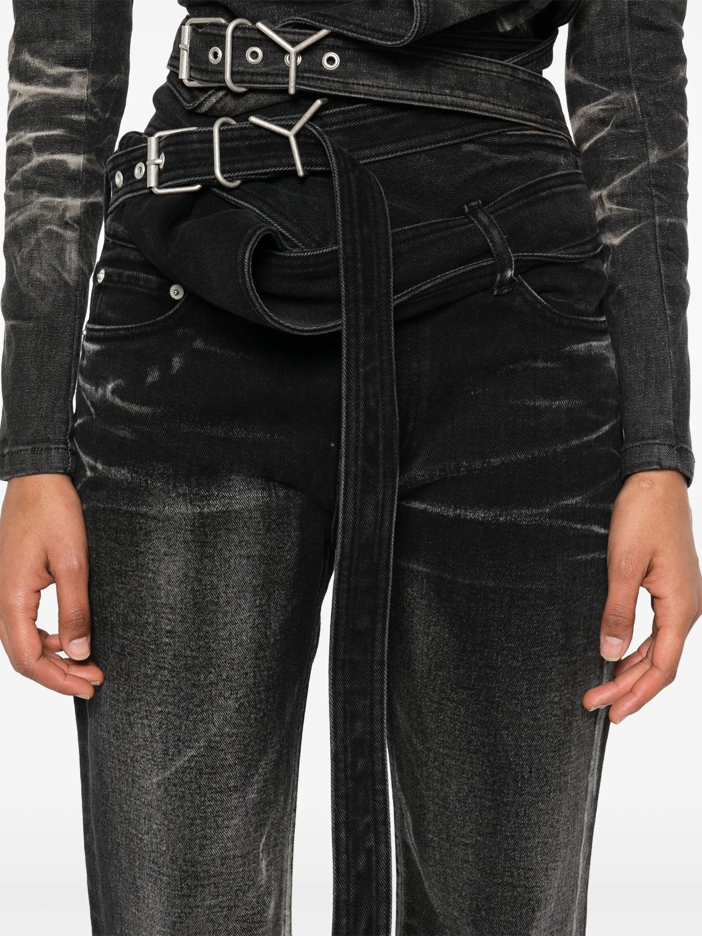 wrap belt jeans