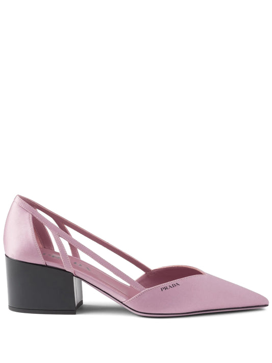 55mm satin cut-out pumps