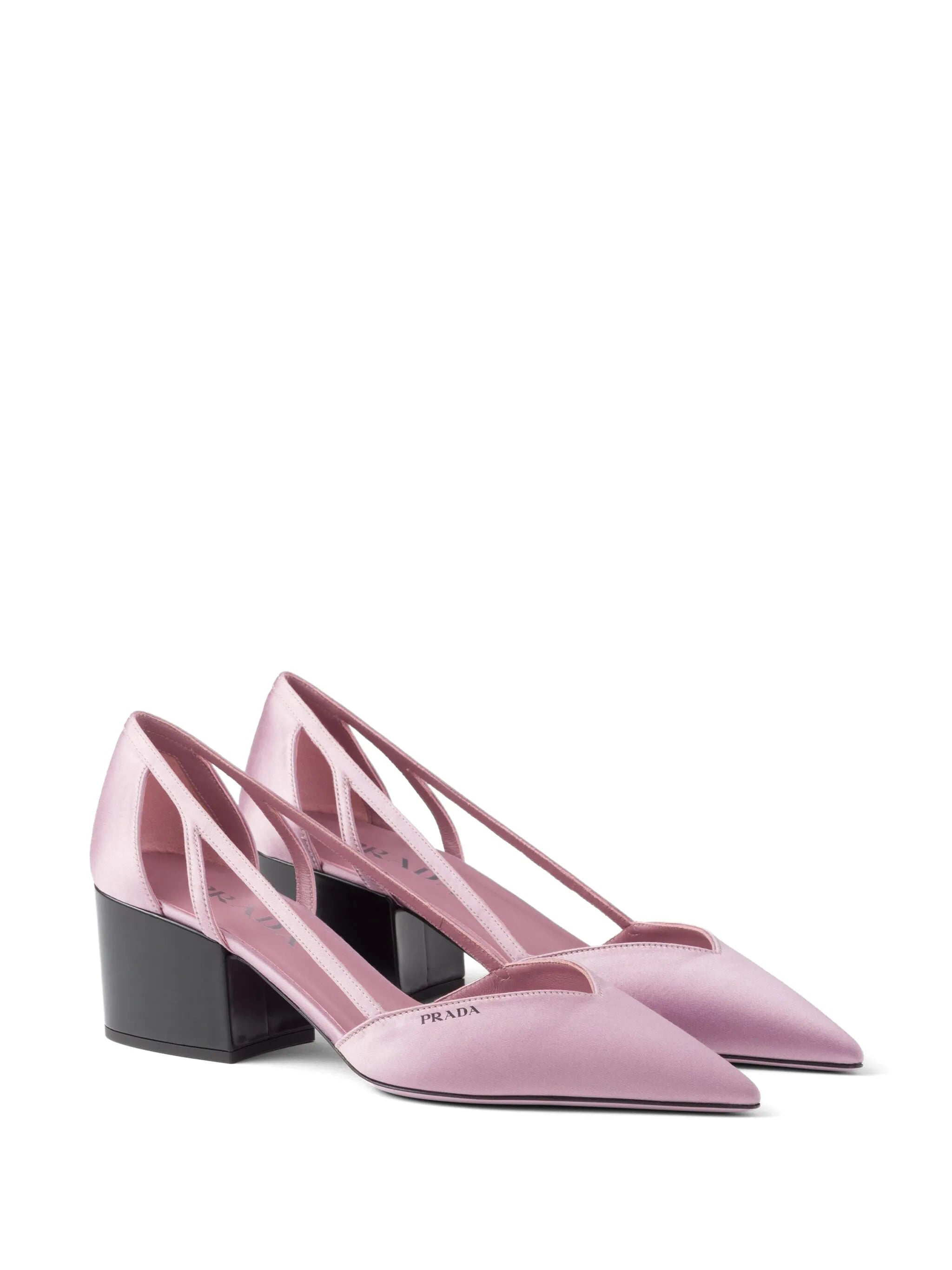 55mm satin cut-out pumps