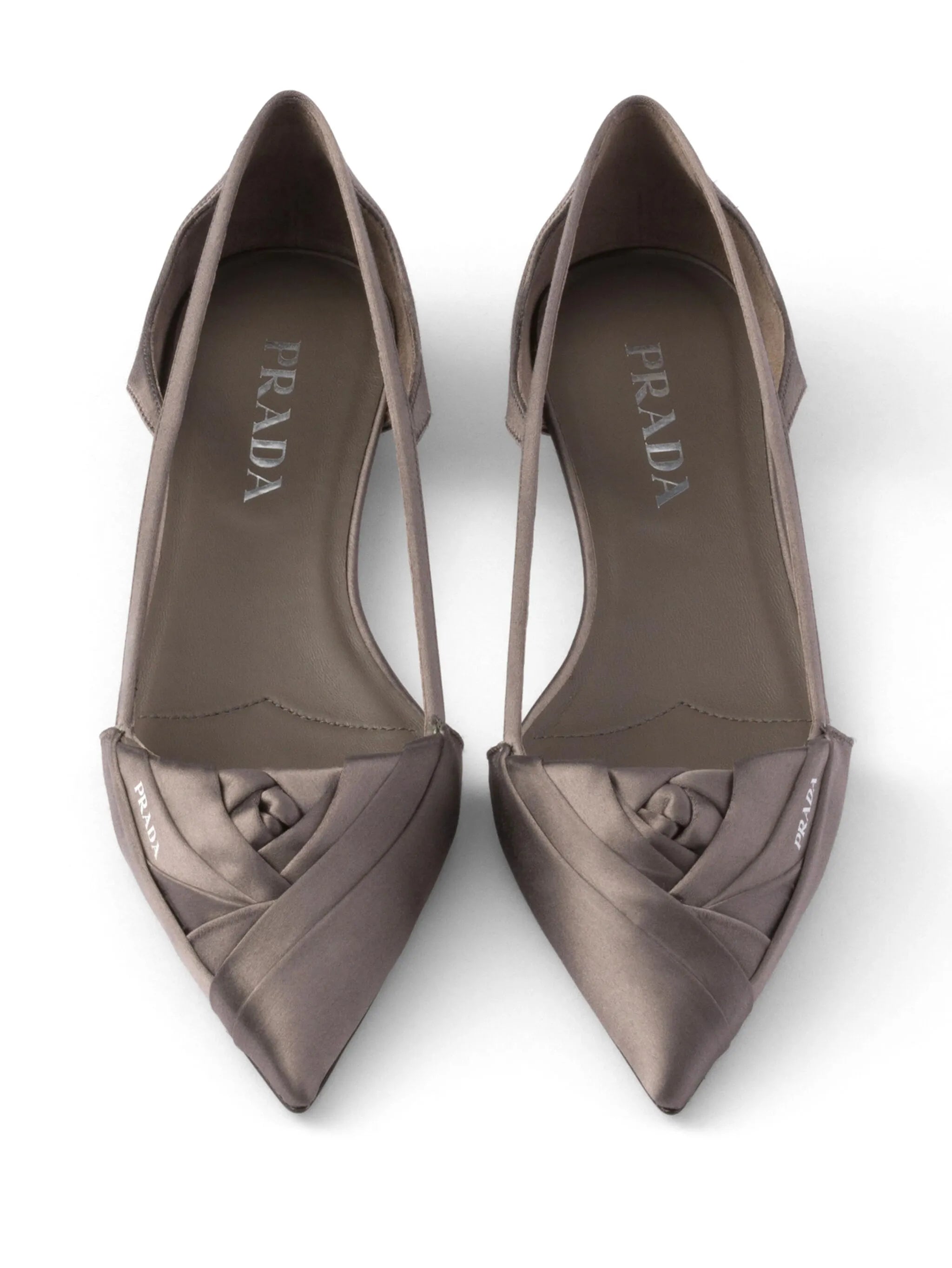 Satin cut-out ballerinas