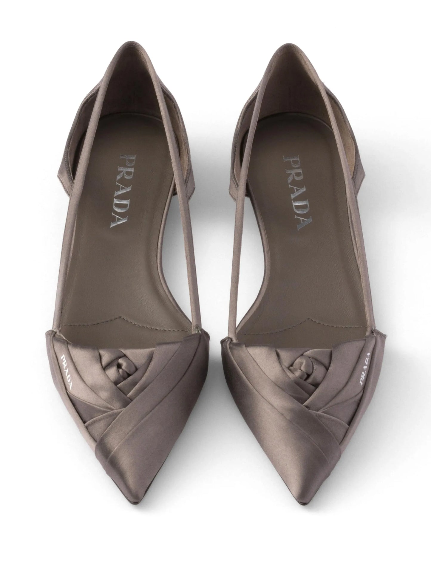 Satin cut-out ballerinas