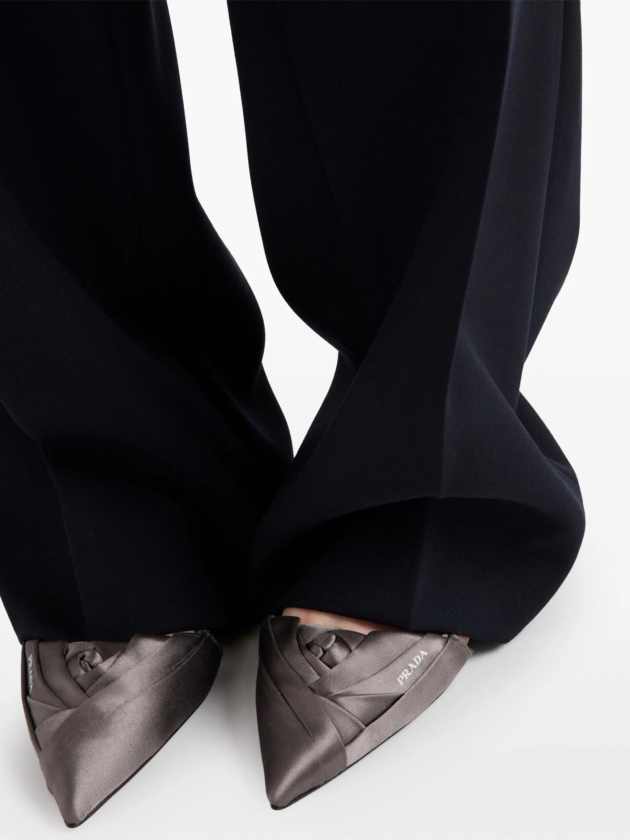 Satin cut-out ballerinas