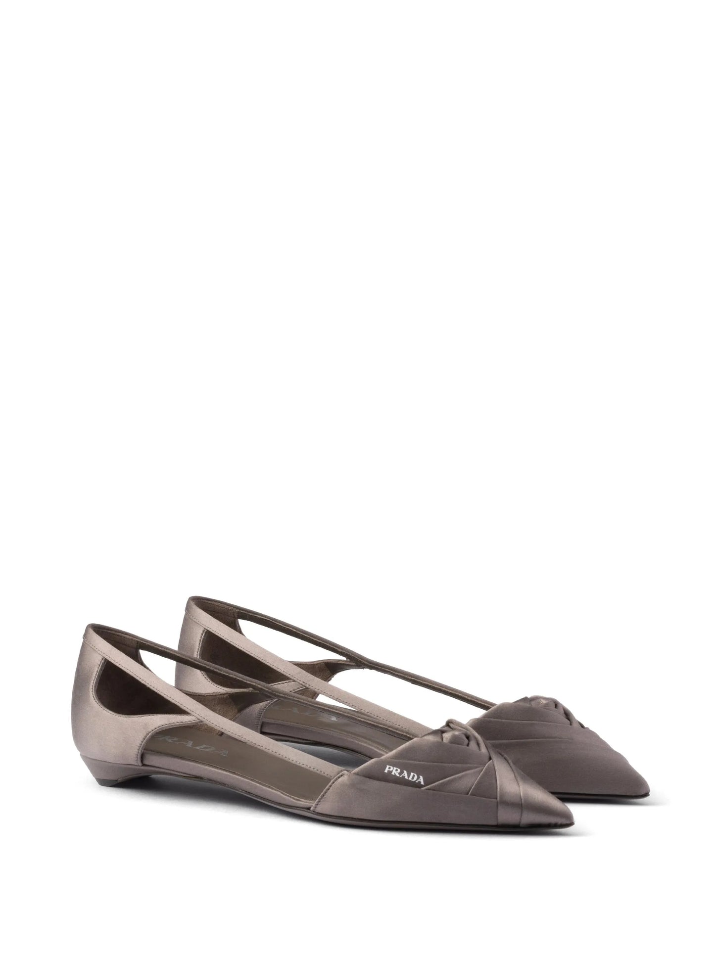 Satin cut-out ballerinas