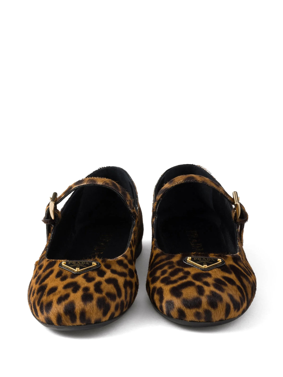buckle leopard-print flats