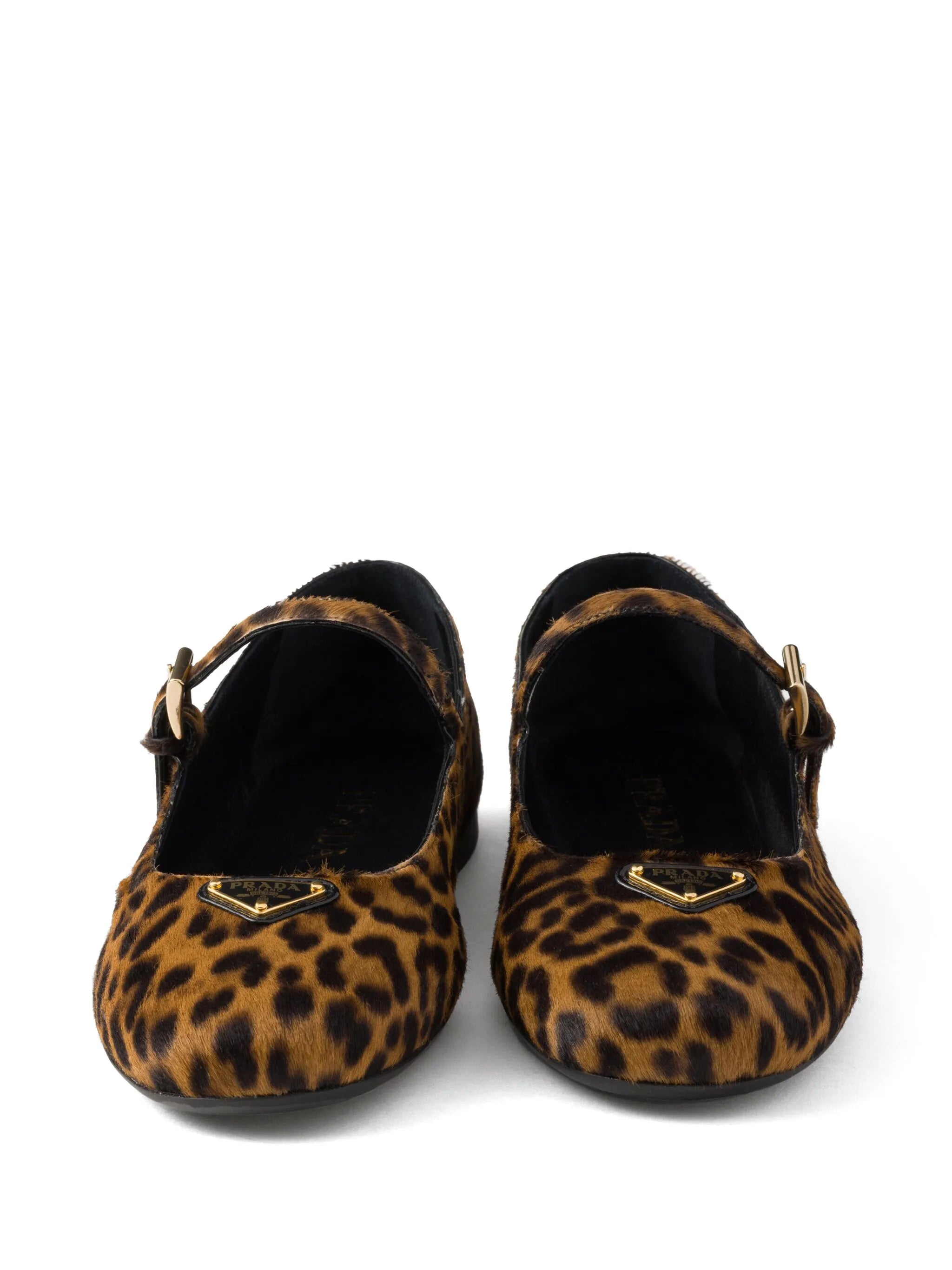buckle leopard-print flats