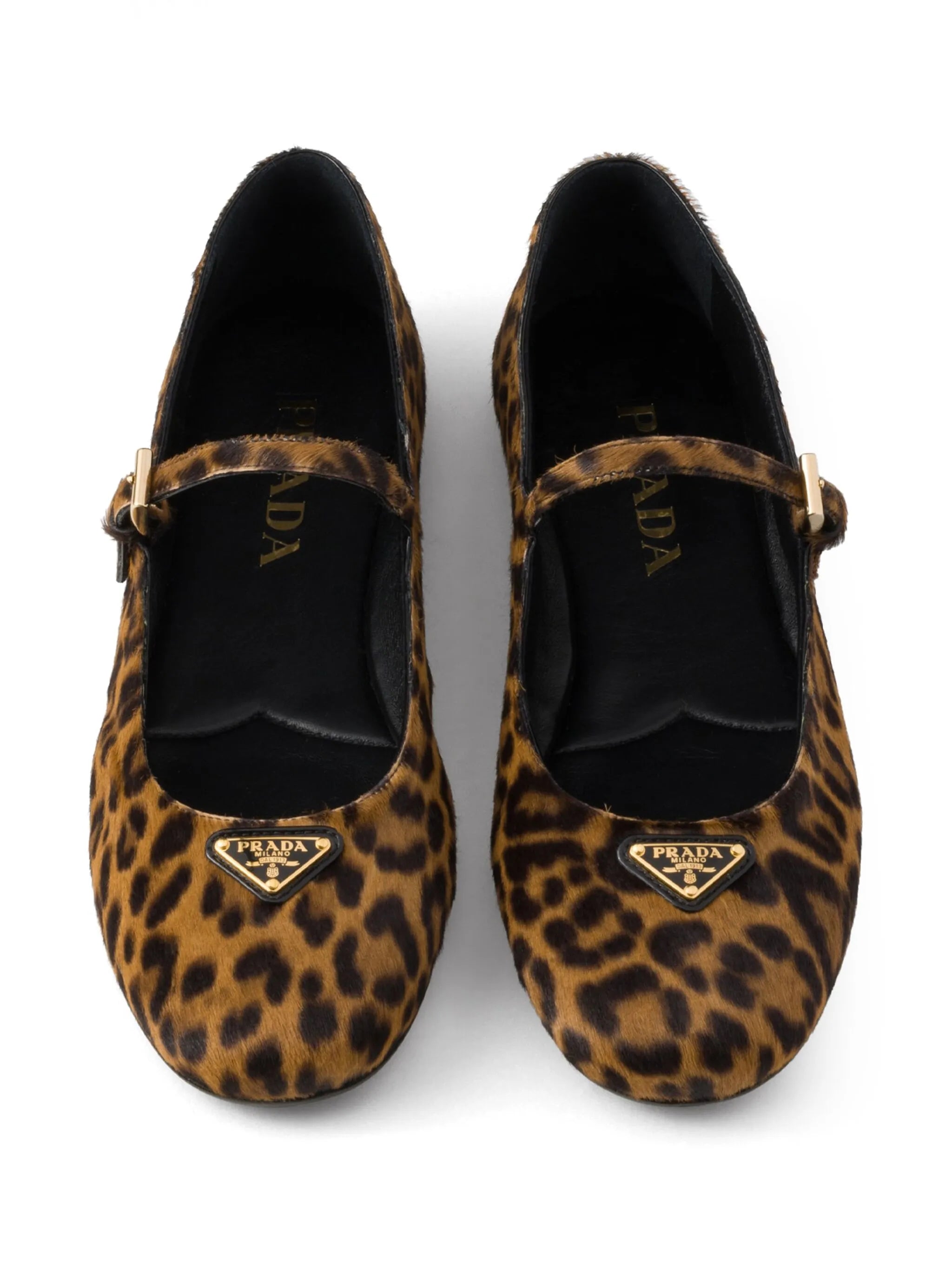 buckle leopard-print flats