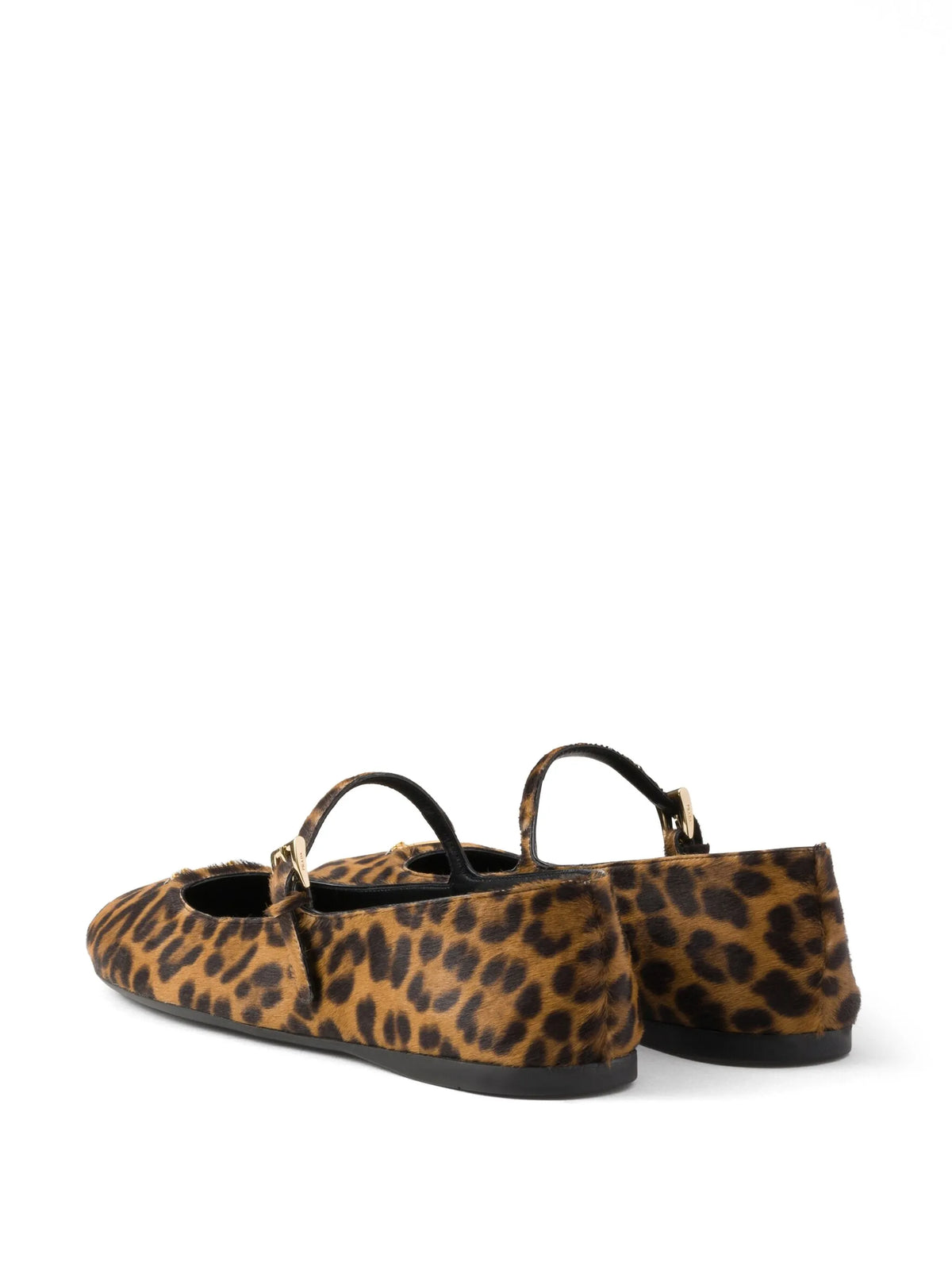 buckle leopard-print flats