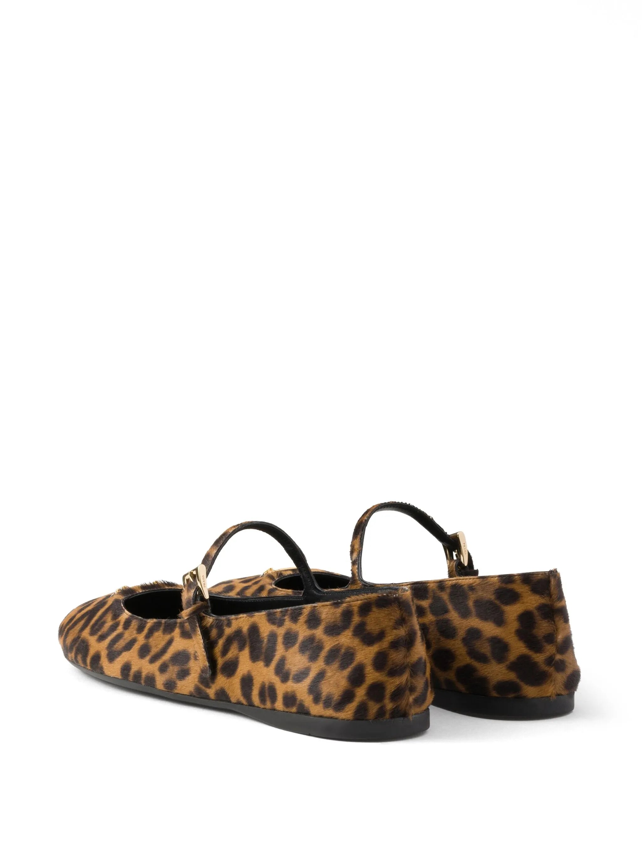 buckle leopard-print flats