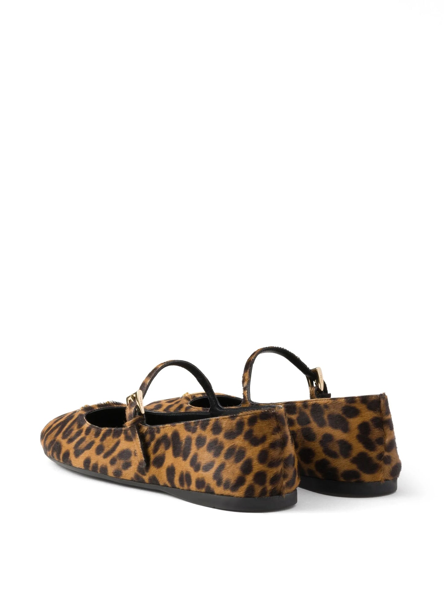 buckle leopard-print flats
