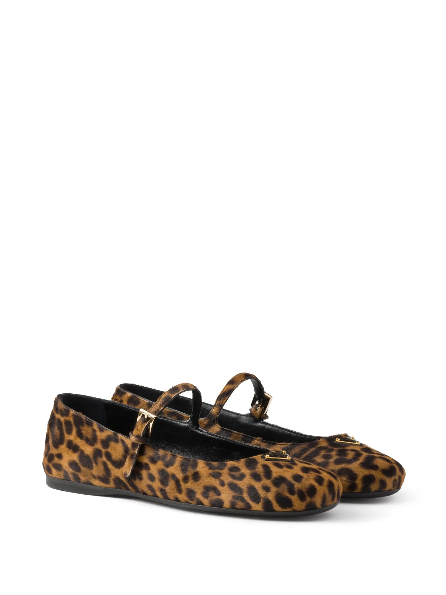 buckle leopard-print flats