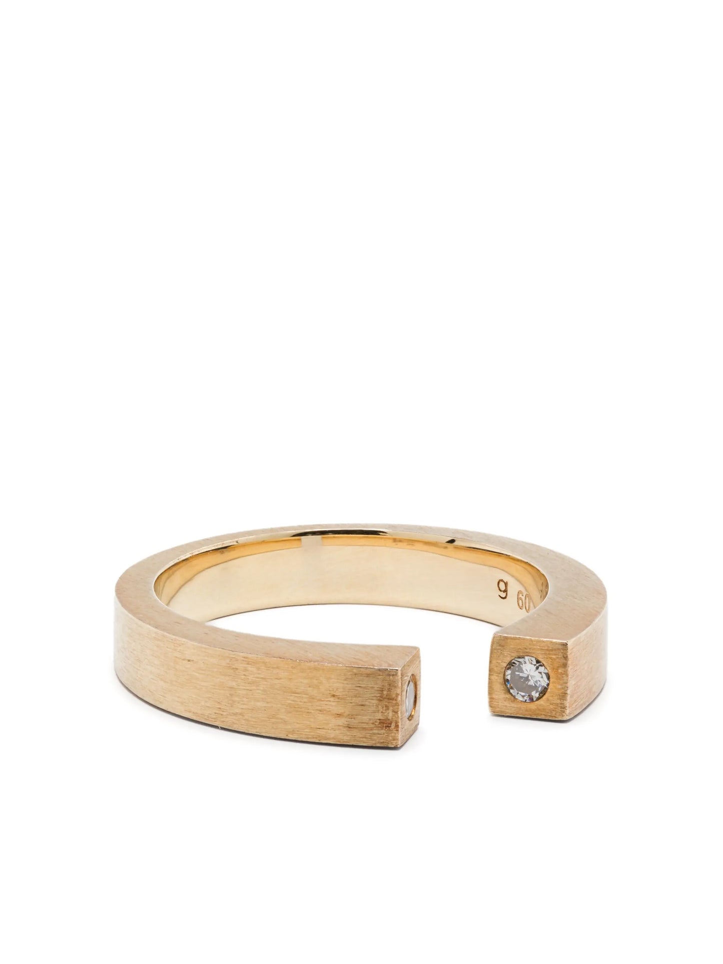 9K yellow gold Split diamond ring