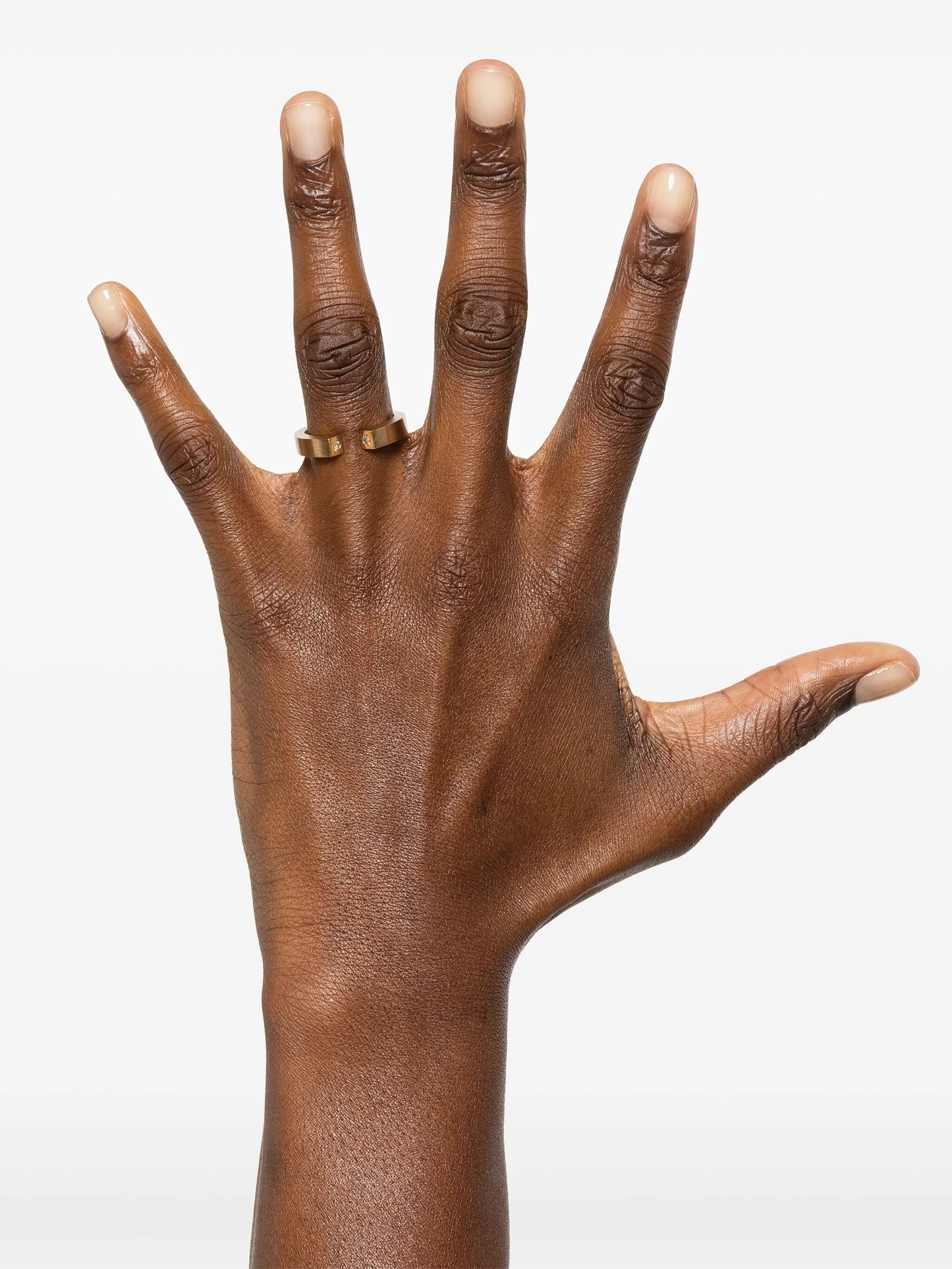 9K yellow gold Split diamond ring