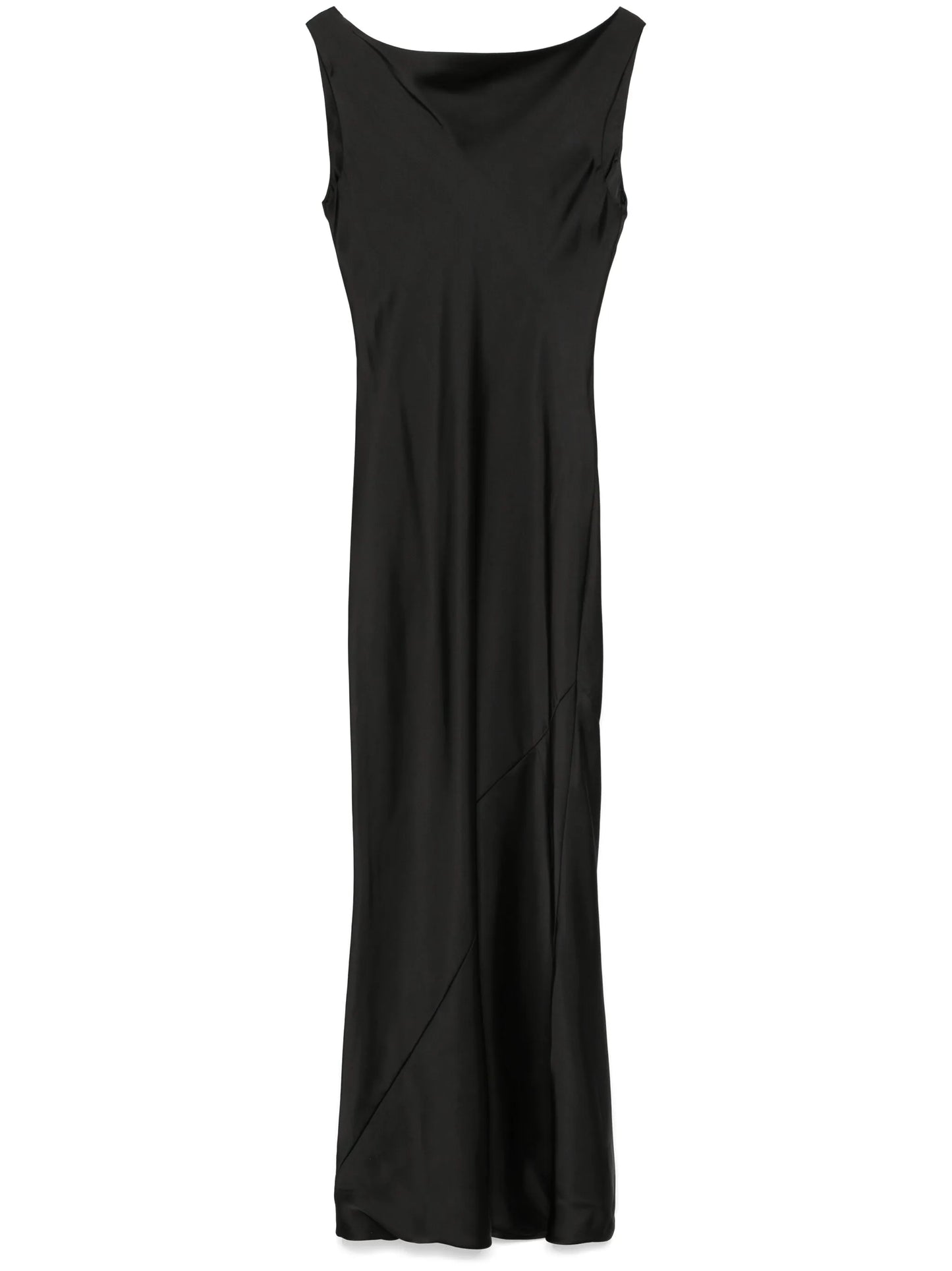 draped sleeveless gown