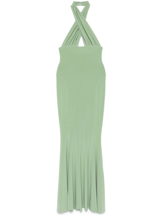 cross-halter fishtail gown