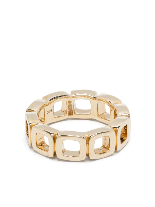 9K yellow gold Cushion ring