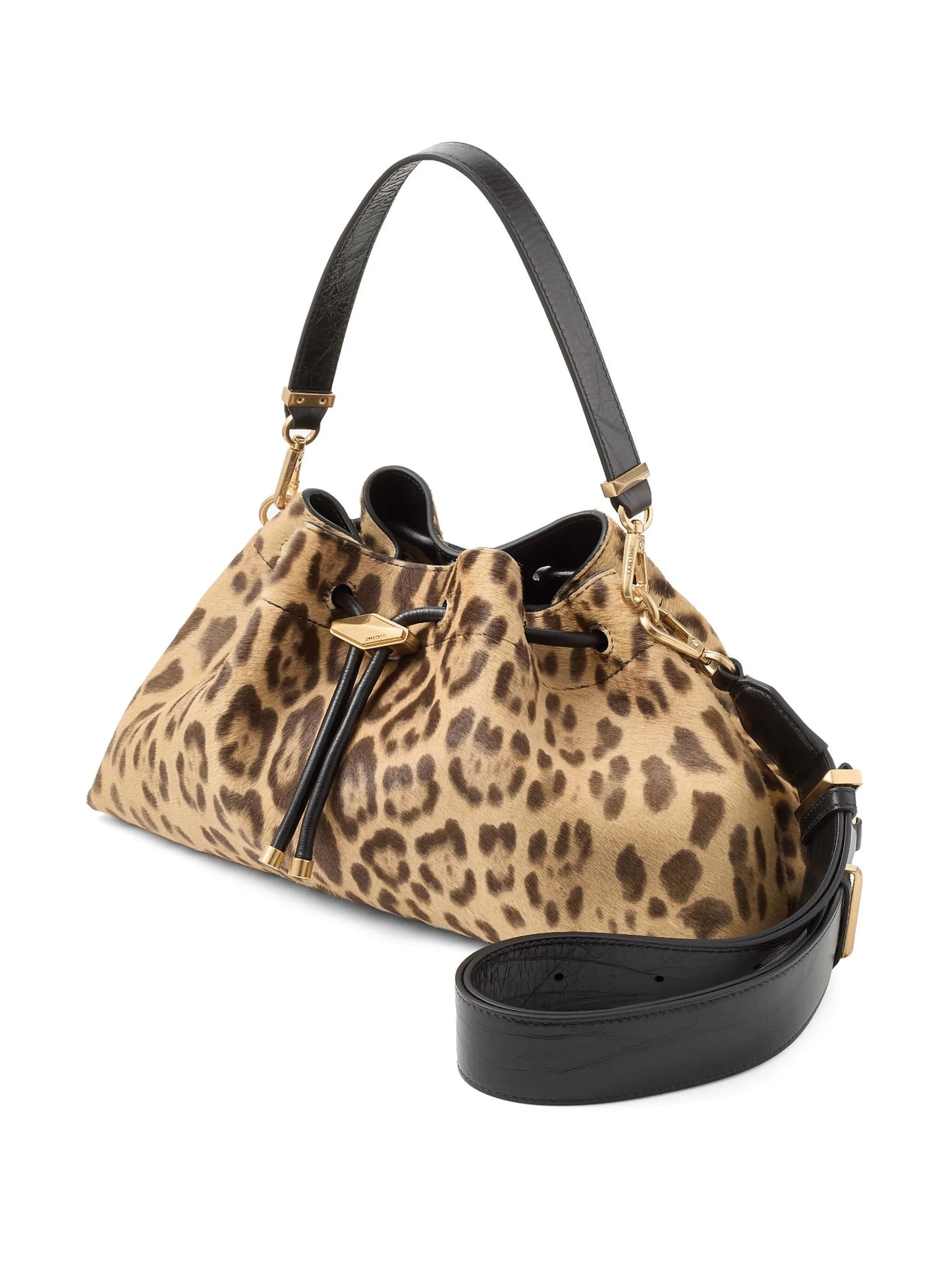 Cinch leopard-print shoulder bag