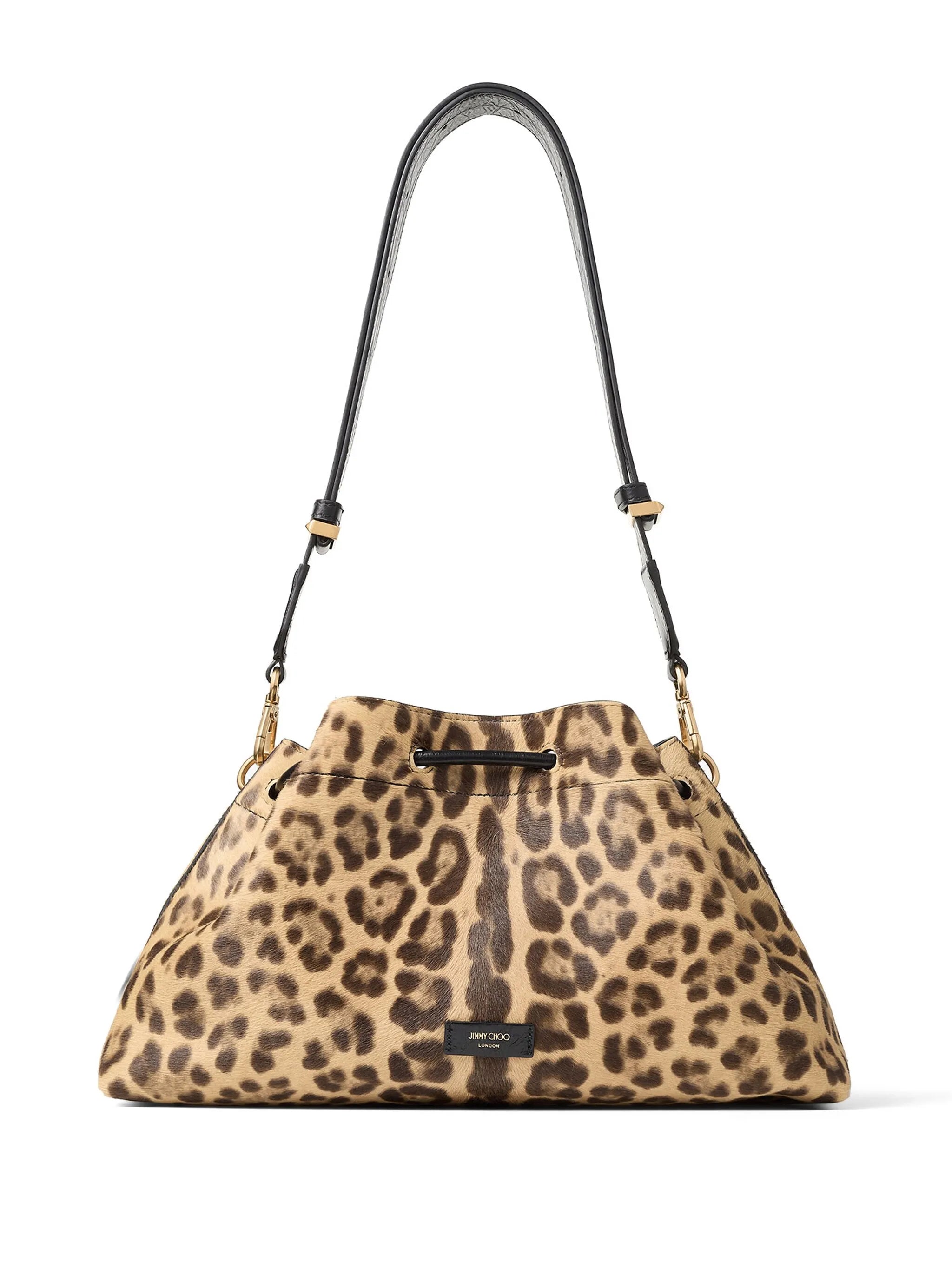 Cinch leopard-print shoulder bag