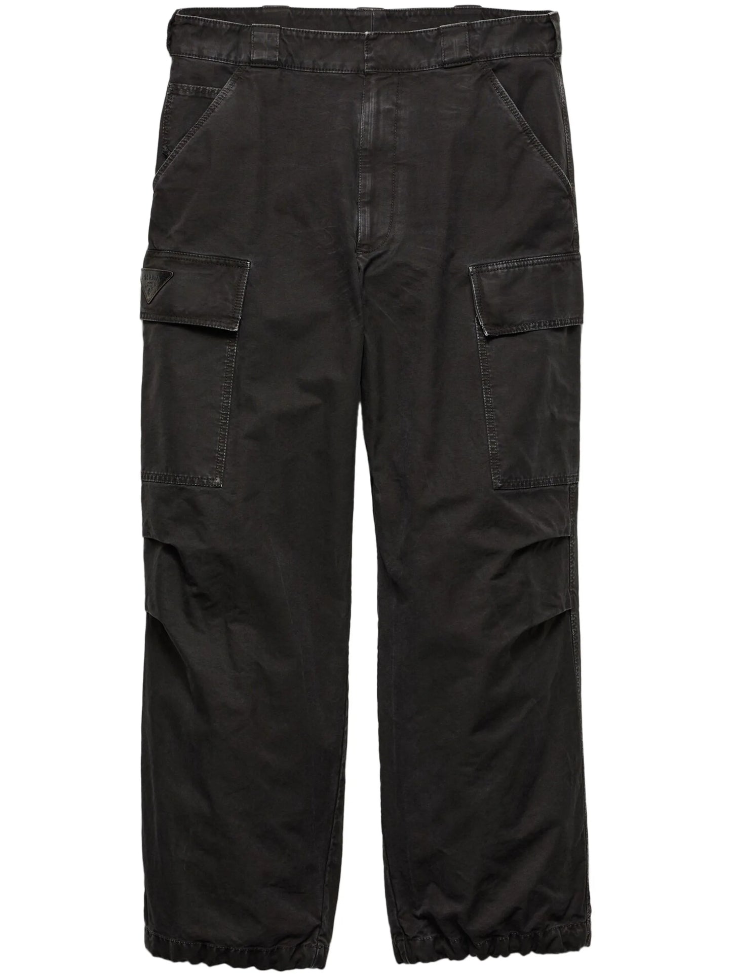 Garment-dyed cotton trousers