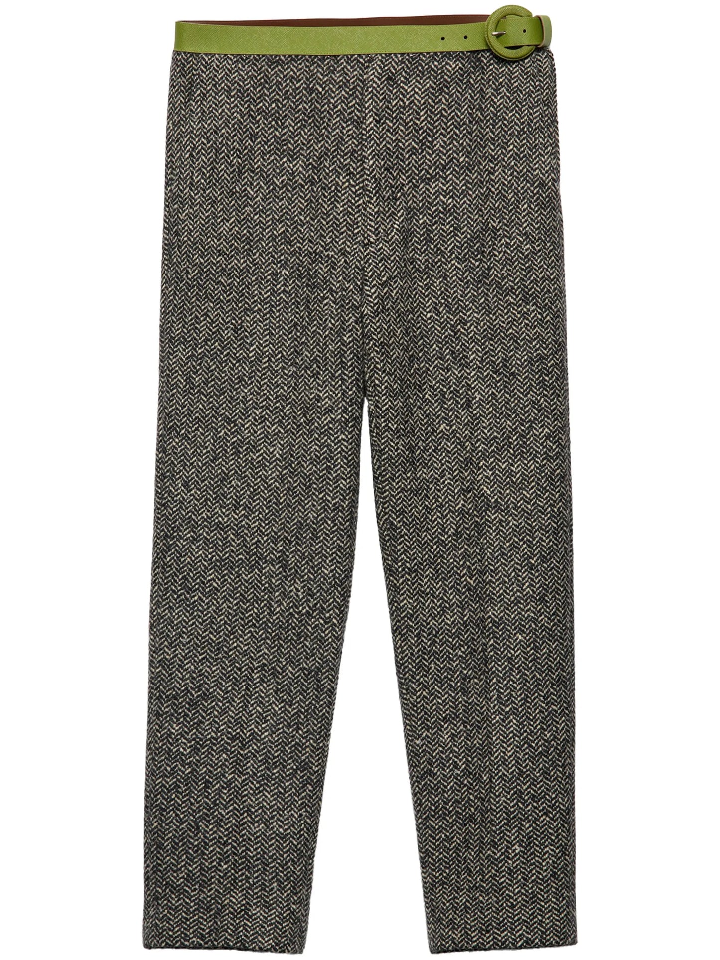 belted slim fit trousers