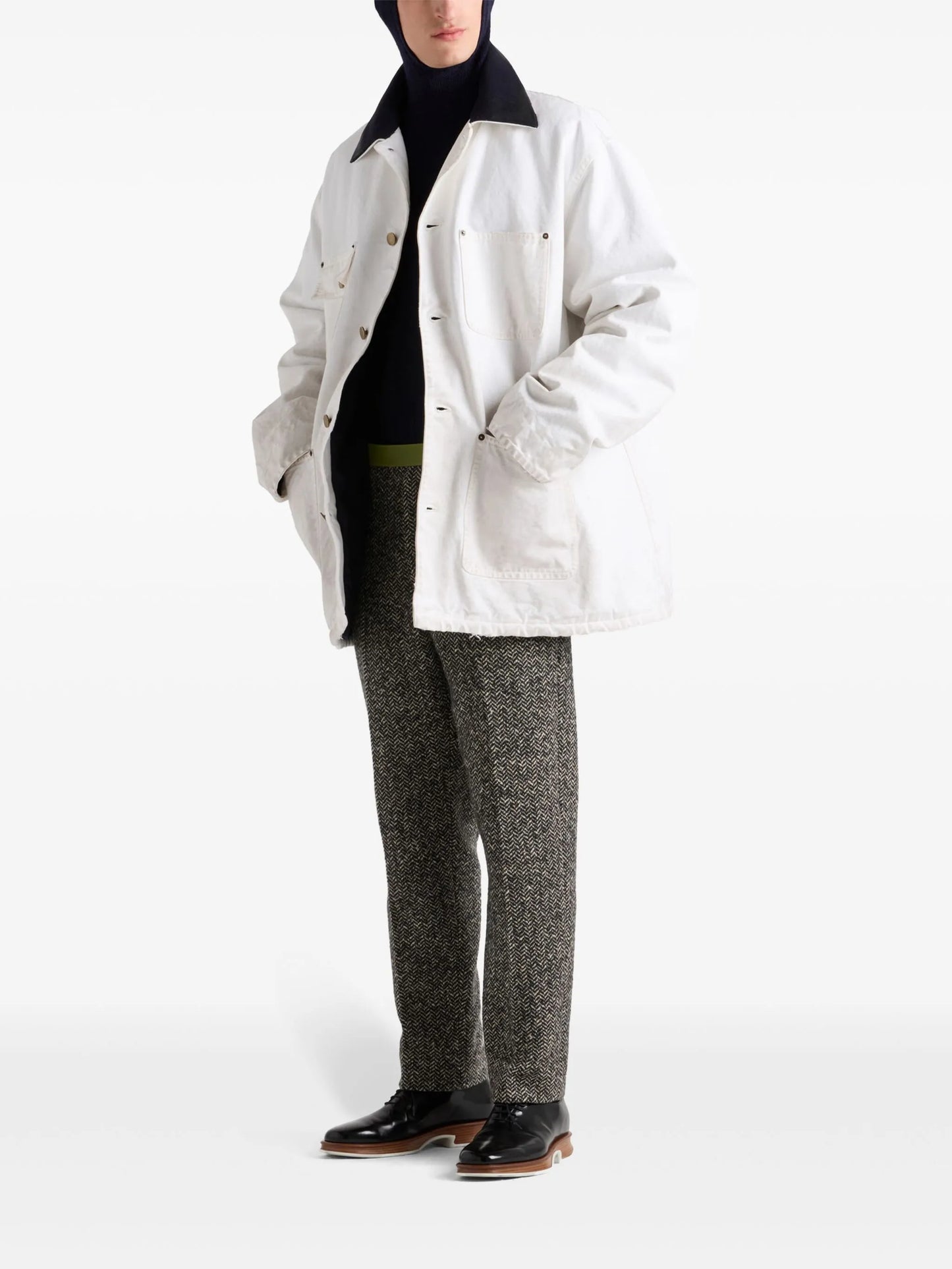 belted slim fit trousers
